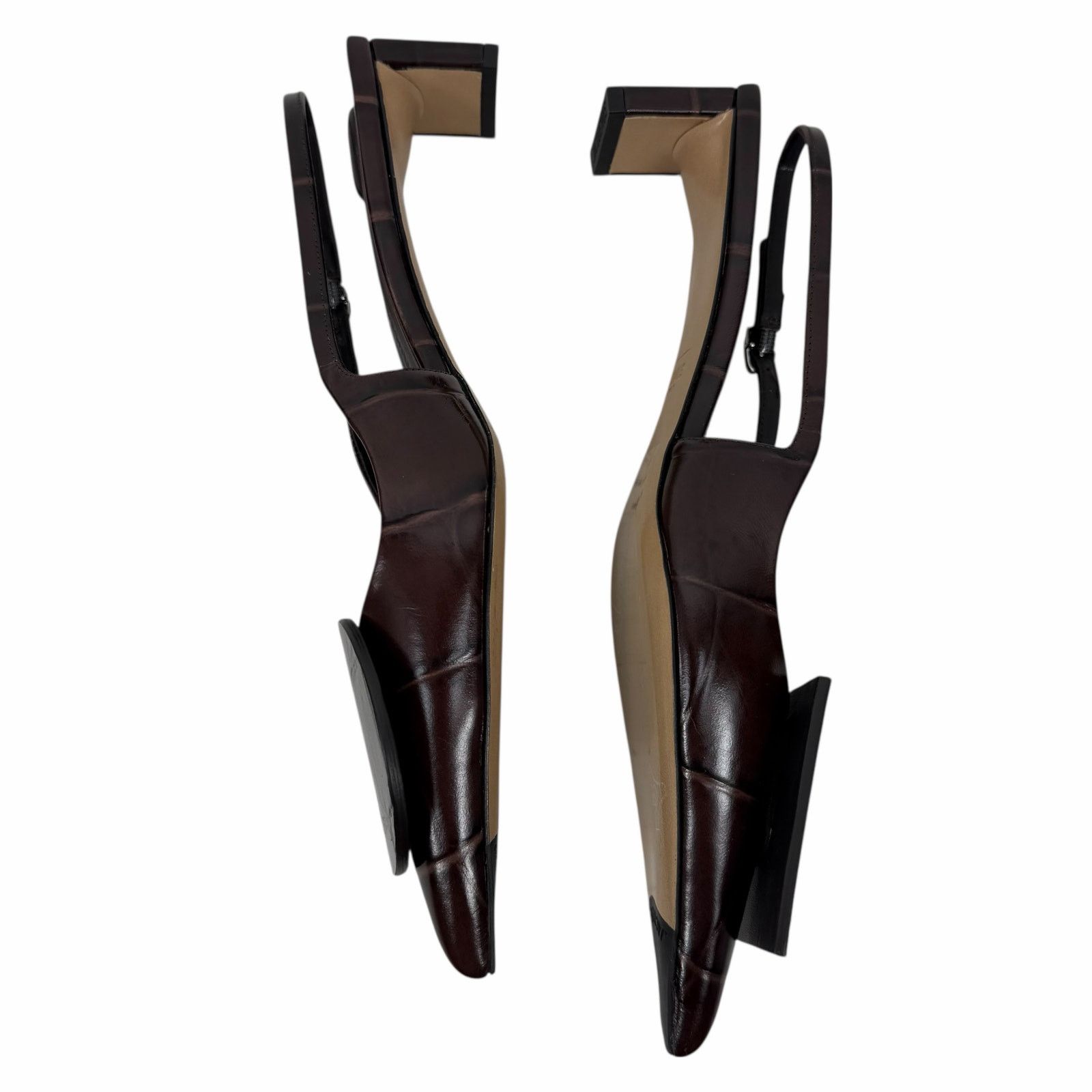 Jacquemus Jacquemus Les Duelo Slingback Pump Croc Emboss Brown 38 Size US 7.5 / IT 37.5 - 8 Thumbnail