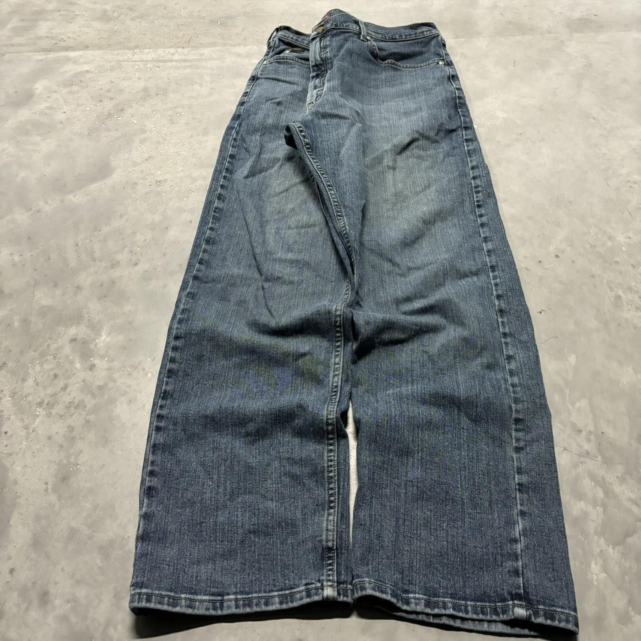 Japanese Brand × Vintage Crazy Vintage Y2K/2000s Baggy grunge Dark Wash Skater Denim Jeans! Size US 40 / EU 56 - 3 Thumbnail