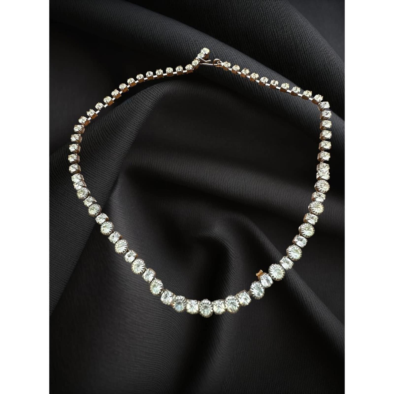 Vintage Vintage Rhinestone Necklace and Bracelet Set Size ONE SIZE - 4 Thumbnail
