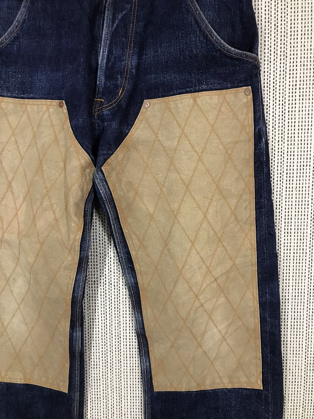 Indigo ‼️UNION BROS JAPAN MADE DOUBLE KNEE INDIGO SELVEDGE DENIM‼️ Size US 33 - 3 Thumbnail