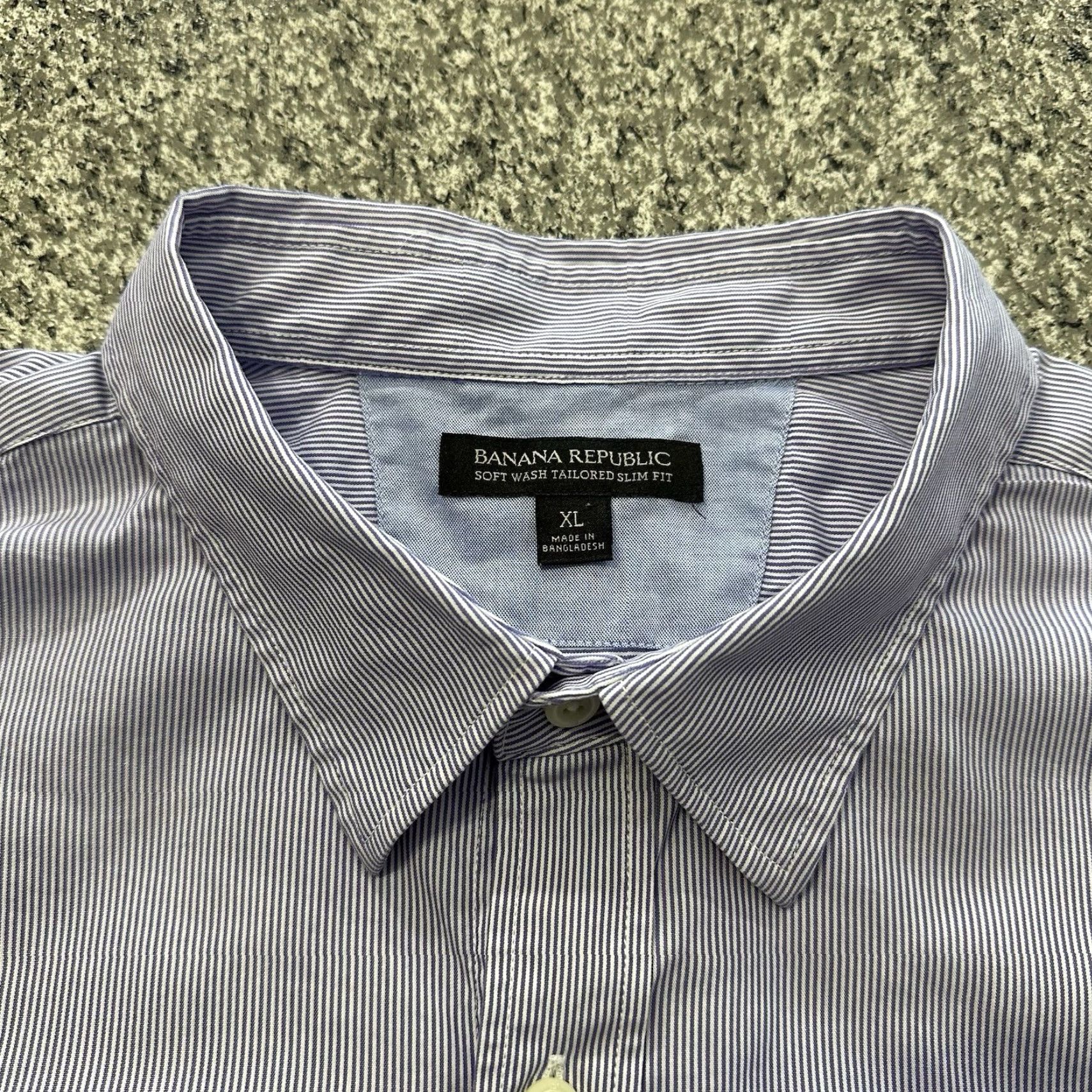 Banana Republic Banana Republic Button-Up Shirt Mens XL Striped Purple Cotton Classic Fit Long Sleeve Button-Down Shirt Size US XL / EU 56 / 4 - 2 Thumbnail