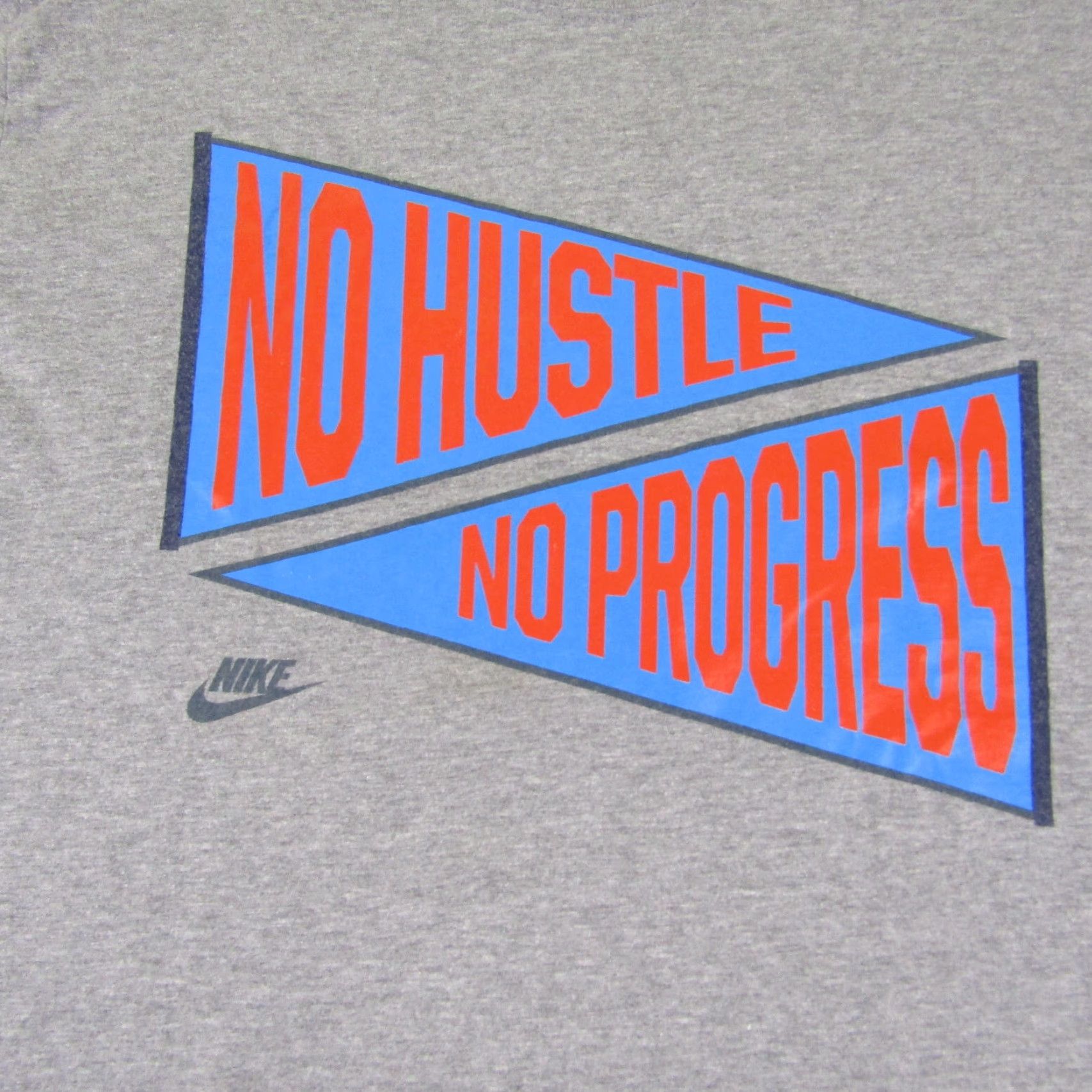 Nike VINTAGE Nike Shirt Men Large Gray Regular Fit No Hustle No Progress Athletic Workout Gym Size US L / EU 52-54 / 3 - 2 Thumbnail