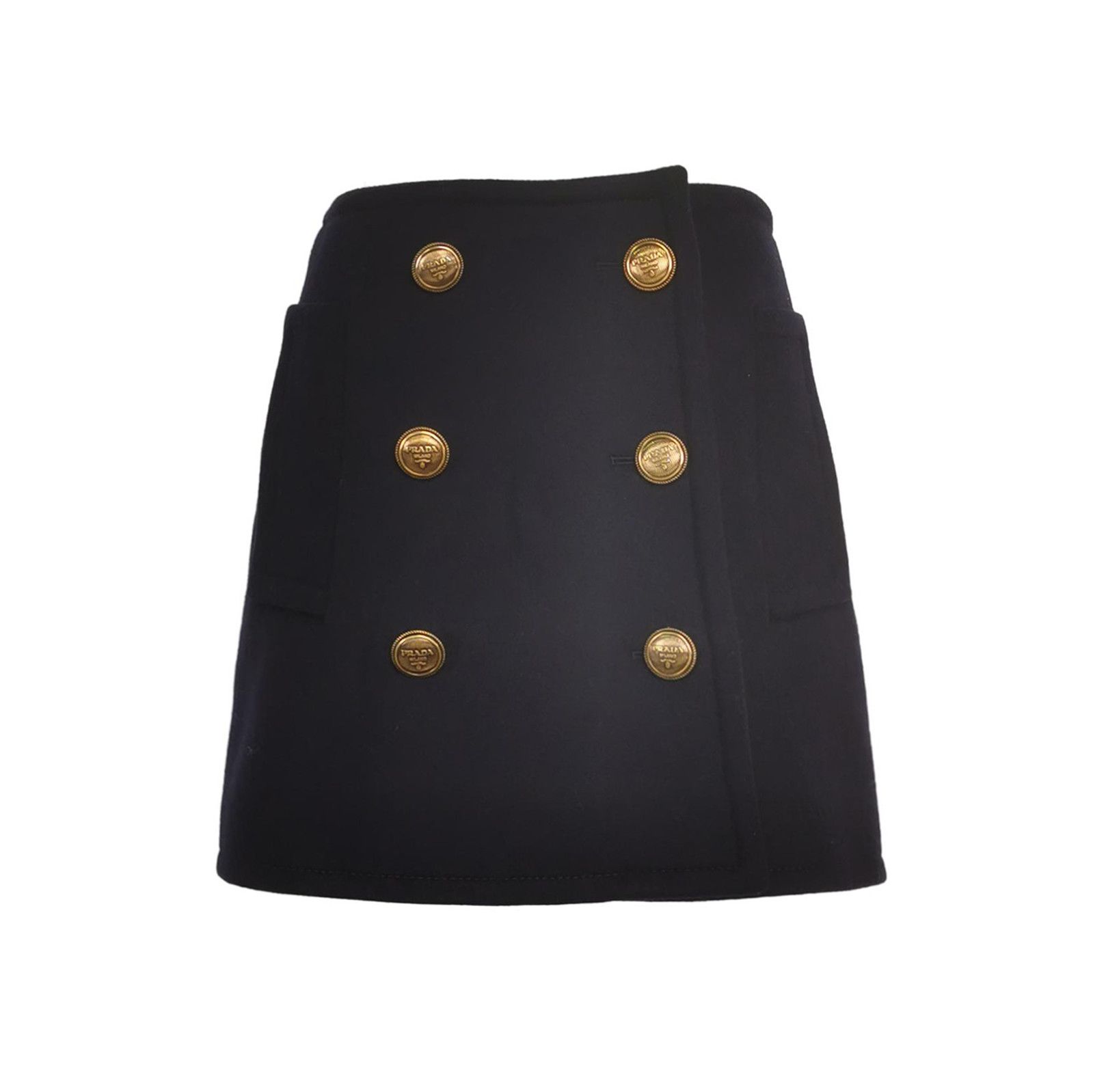 Prada Prada Wool Blend Logo Skirt Size 36 0089 Size 36" / US 14 / IT 50 - 1 Thumbnail