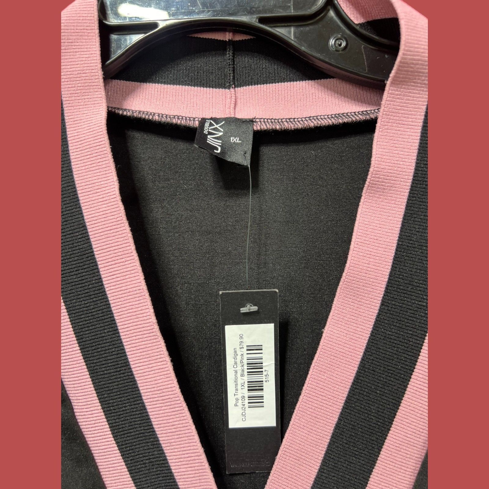 Other Double Jinx - Women's Striped-Edge Cardigan Sweater - Black/ Size XL / US 12-14 / IT 48-50 - 8 Thumbnail