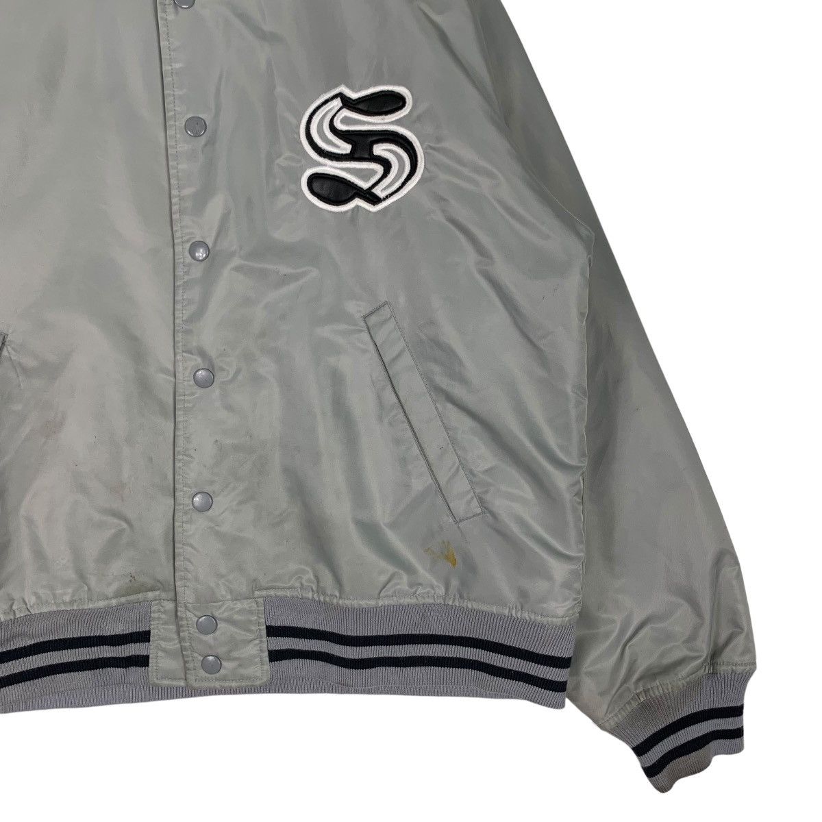 Japanese Brand HILLCROP Grey Varsity Jacket Coach Jacket #0921-C41 Size US M / EU 48-50 / 2 - 4 Thumbnail