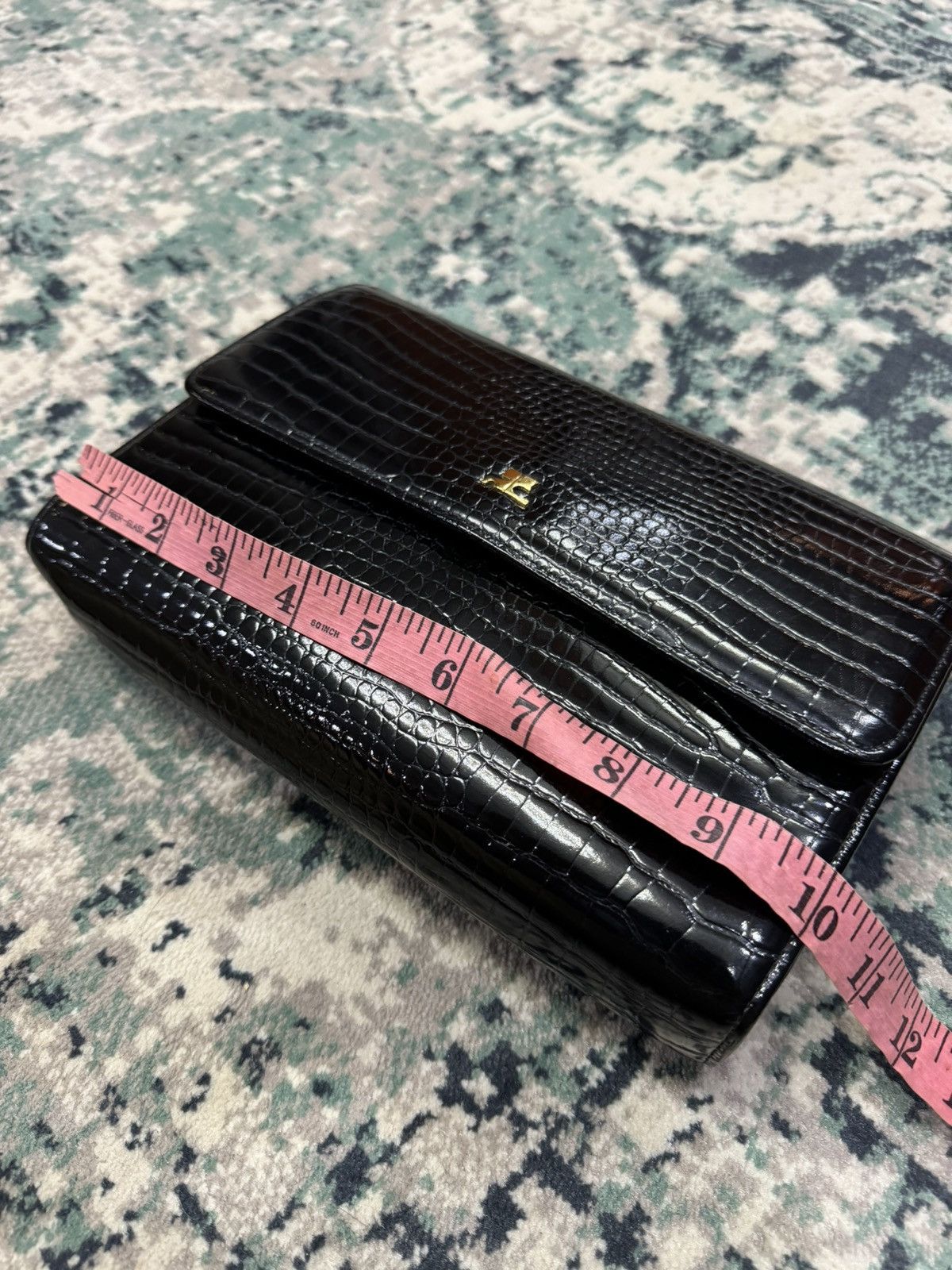 Courreges × Vintage COURREGES PARIS PATTERN LEATHER CLUTCH Size ONE SIZE - 3 Thumbnail