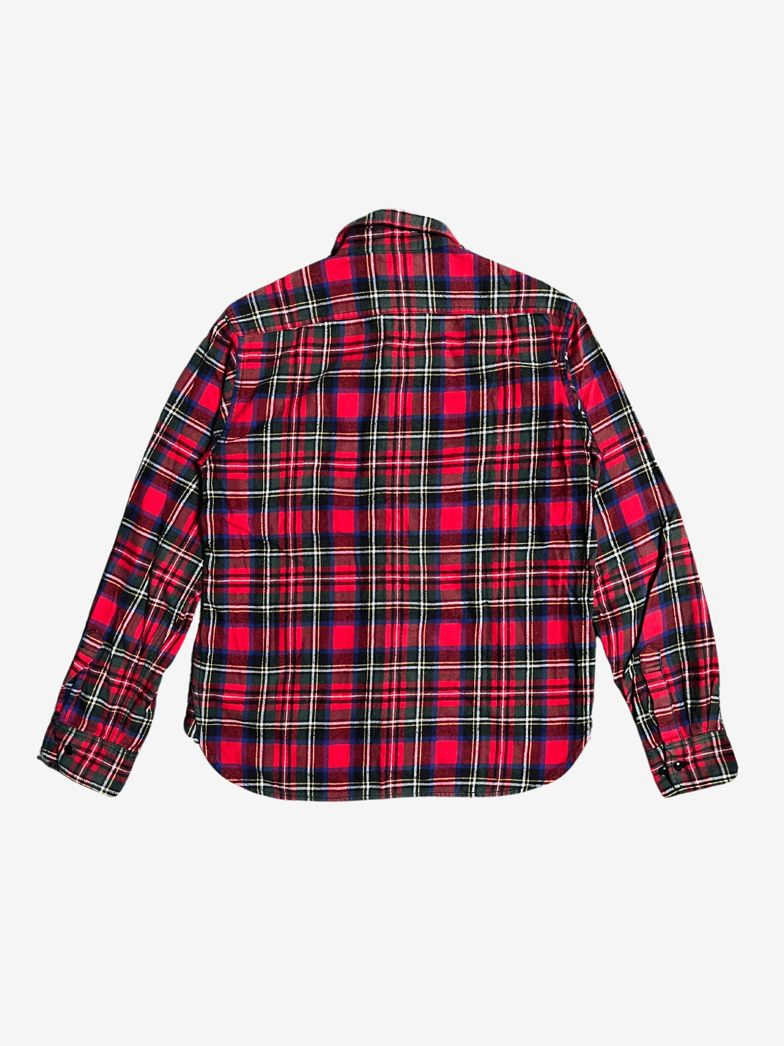 Bape A Bathing Ape Red Plaid Pirate Button Up Long Sleeve Shirt | Grailed
