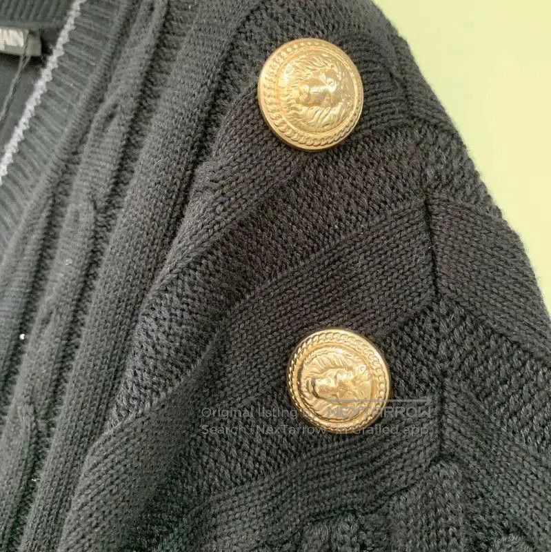 Balmain Balmain Black Knitted Cardigan for Women . Size XL / US 12-14 / IT 48-50 - 5 Thumbnail