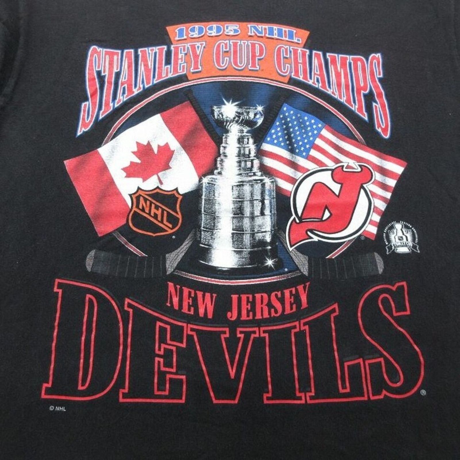 Starter New Jersey Devils 1995 NHL Stanley Cup Champs Starter T Sz L Size US L / EU 52-54 / 3 - 6 Thumbnail