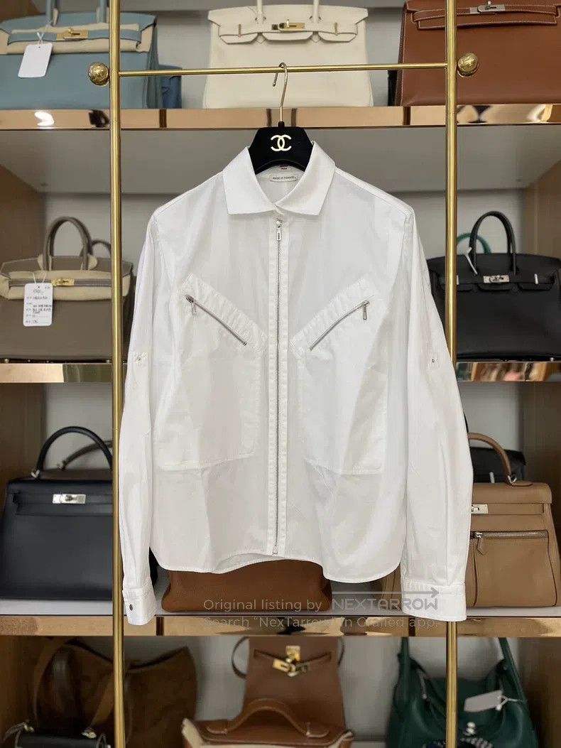 Hermes Hermes White Zip-Up Shirt Size XXS / US 00 / IT 34 - 1 Thumbnail