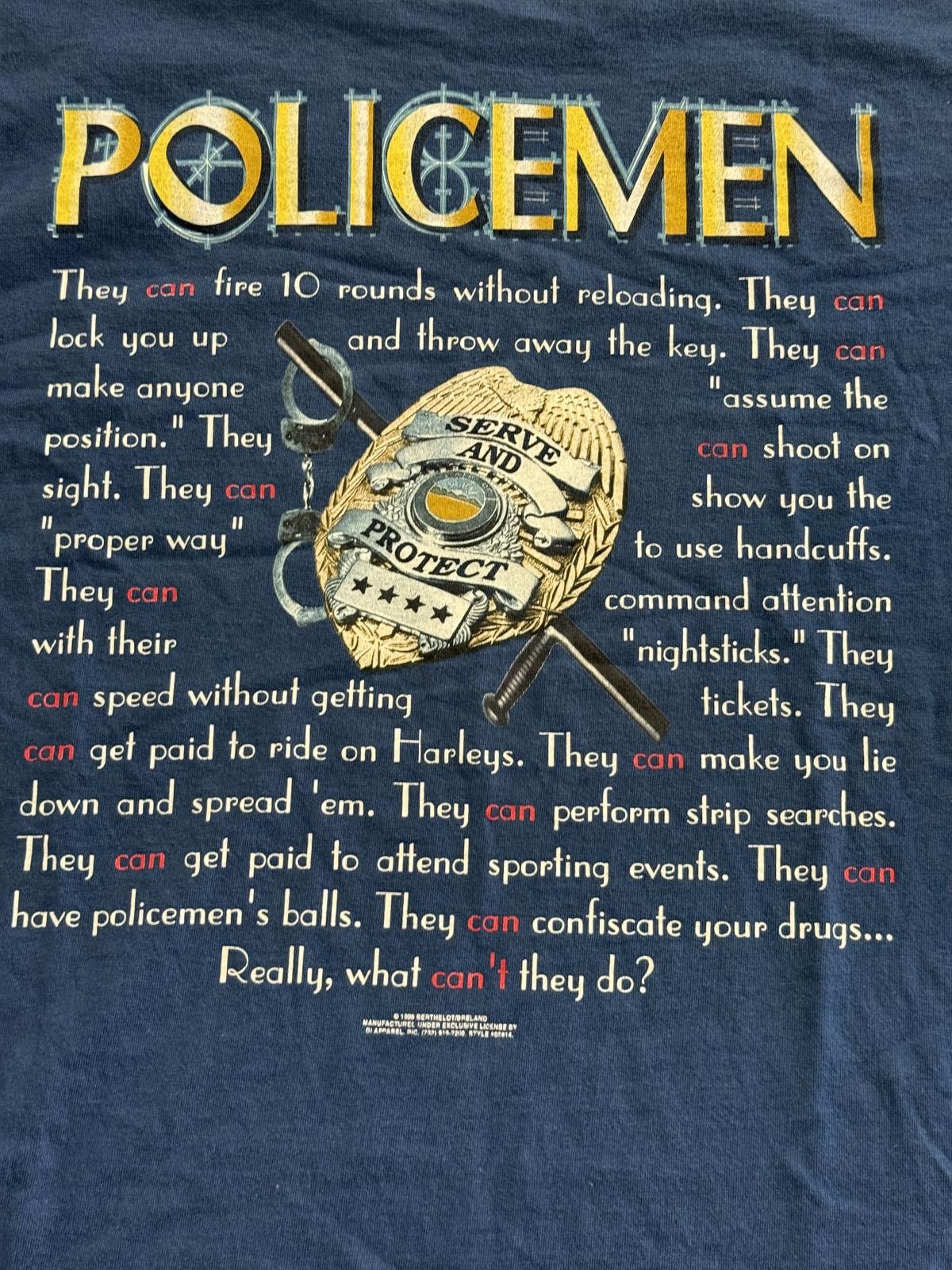 Delta Vintage 90s Policemen T-shirt Really What Cant They Do XL Size US XL / EU 56 / 4 - 6 Thumbnail
