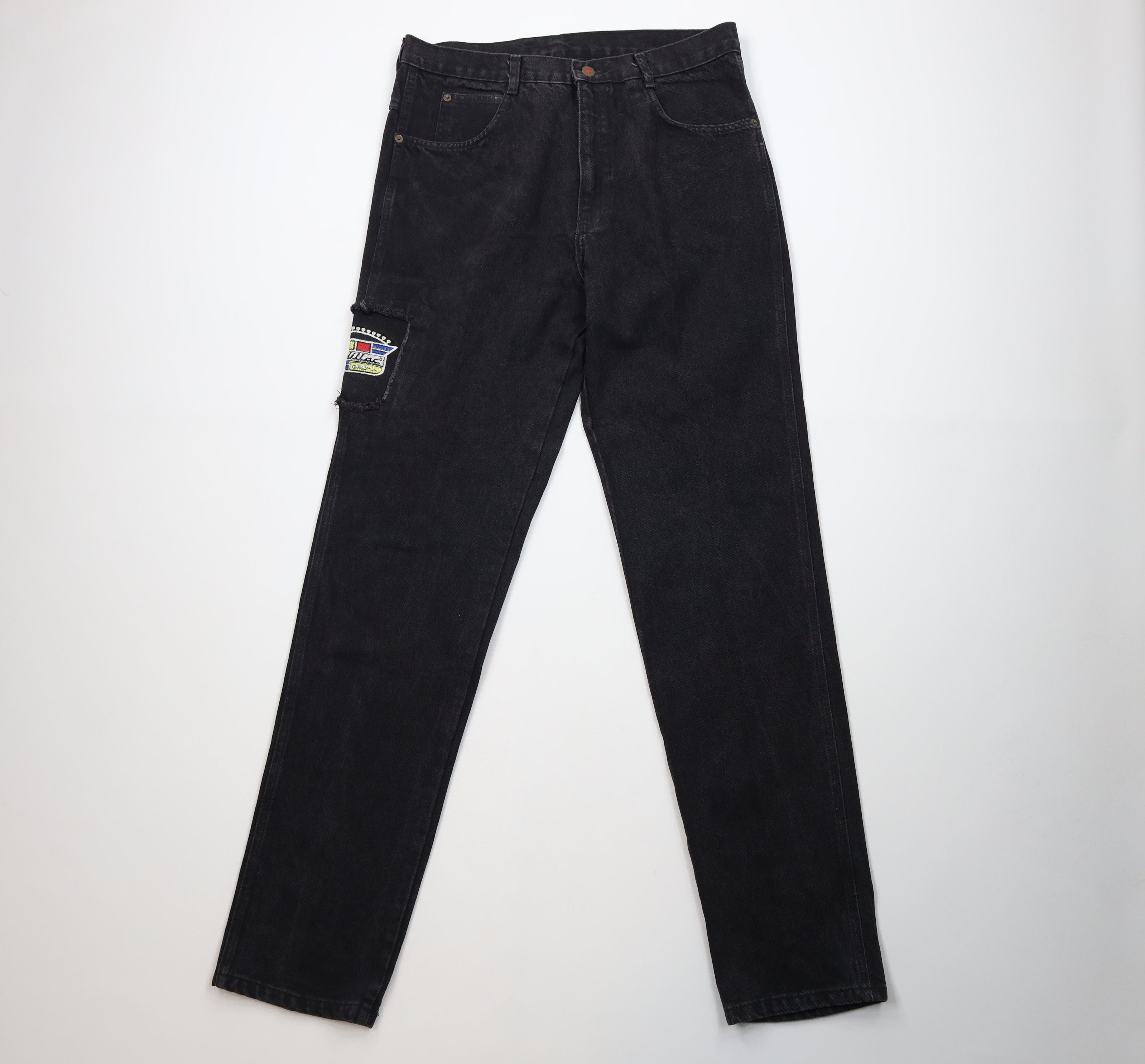 Cadillac Deadstock Vintage 90s Cadillac Car Straight Leg Jeans USA Size US 36 / EU 52 - 1 Thumbnail