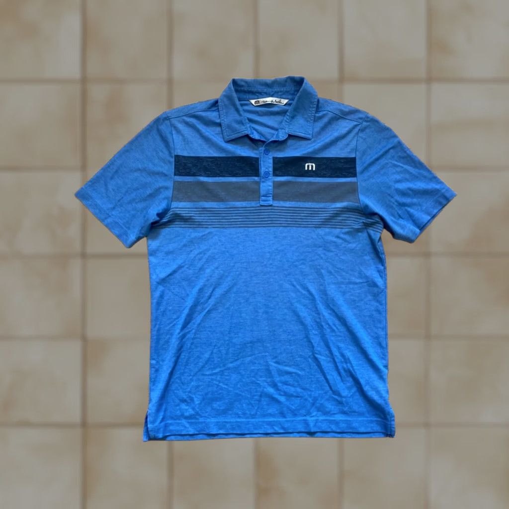 TravisMathew Travis Mathew Polo Shirt Mens S Short Sleeve Golf Blue Gray Size US S / EU 44-46 / 1 - 1 Thumbnail