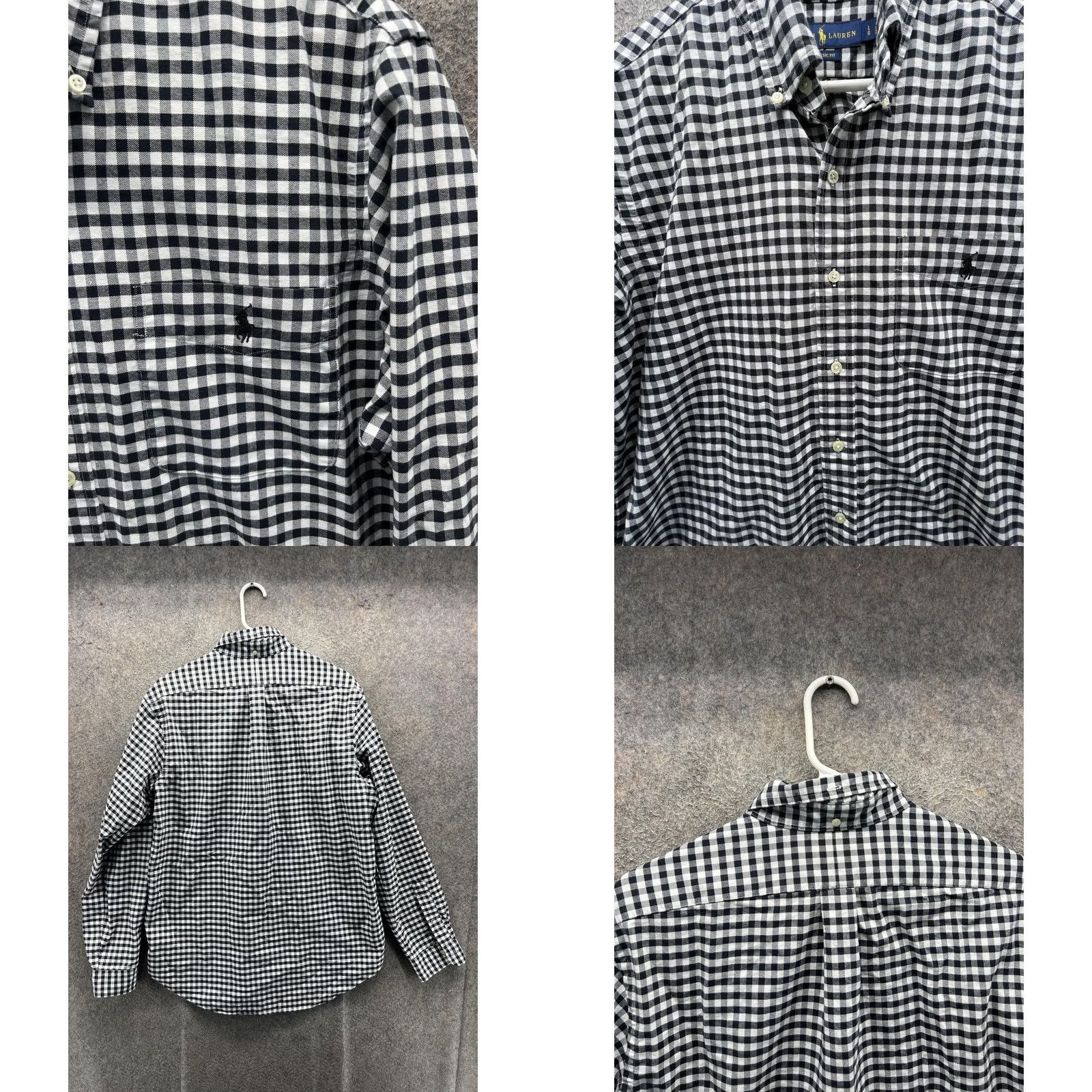 Ralph Lauren Ralph Lauren Shirt Mens Large Black Check Oxford Button Front Classic Vintage Shirt Size US L / EU 52-54 / 3 - 8 Thumbnail
