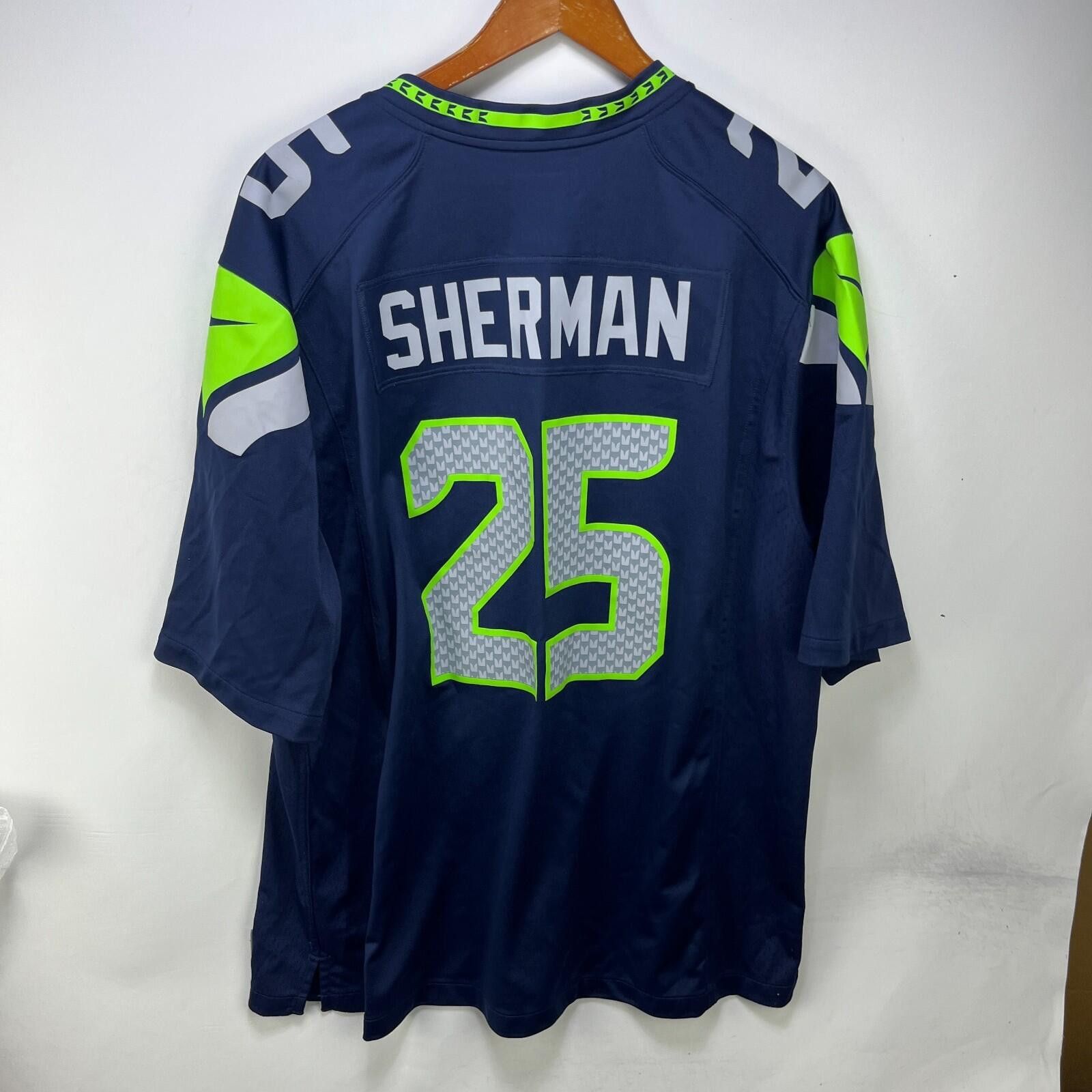 Nike Nike Seattle Seahawks Richard Sherman Jersey XXL On Field Size ONE SIZE - 5 Thumbnail