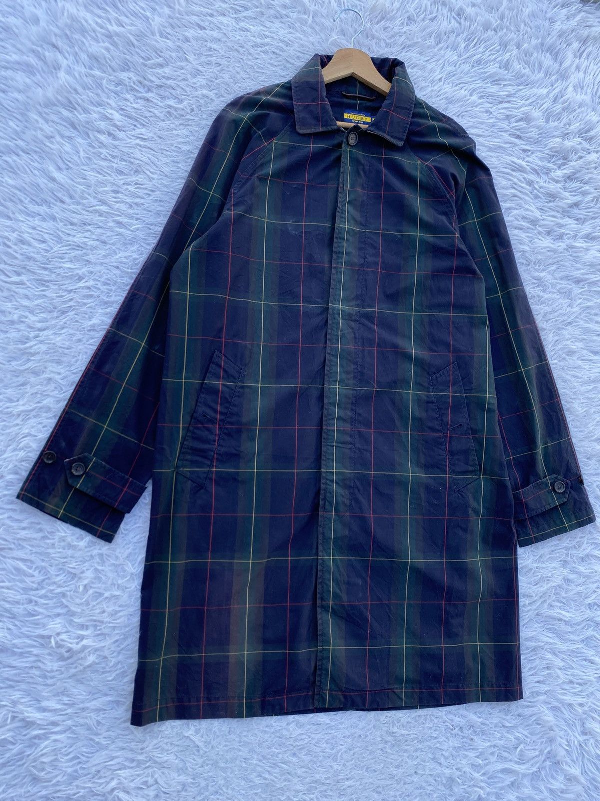 Ralph Lauren Vintage Polo Ralph Lauren Plaid Waxed Twill Balmacaan Coat Size US M / EU 48-50 / 2 - 3 Thumbnail