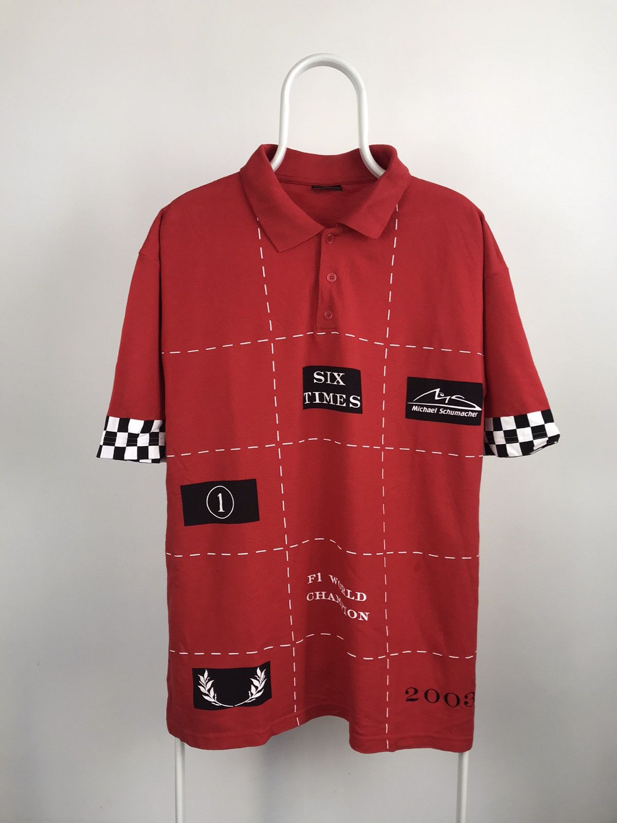 Vintage Vintage Michael Schumacher Big Logo Six Times Champion Polo Size US XXL / EU 58 / 5 - 1 Thumbnail