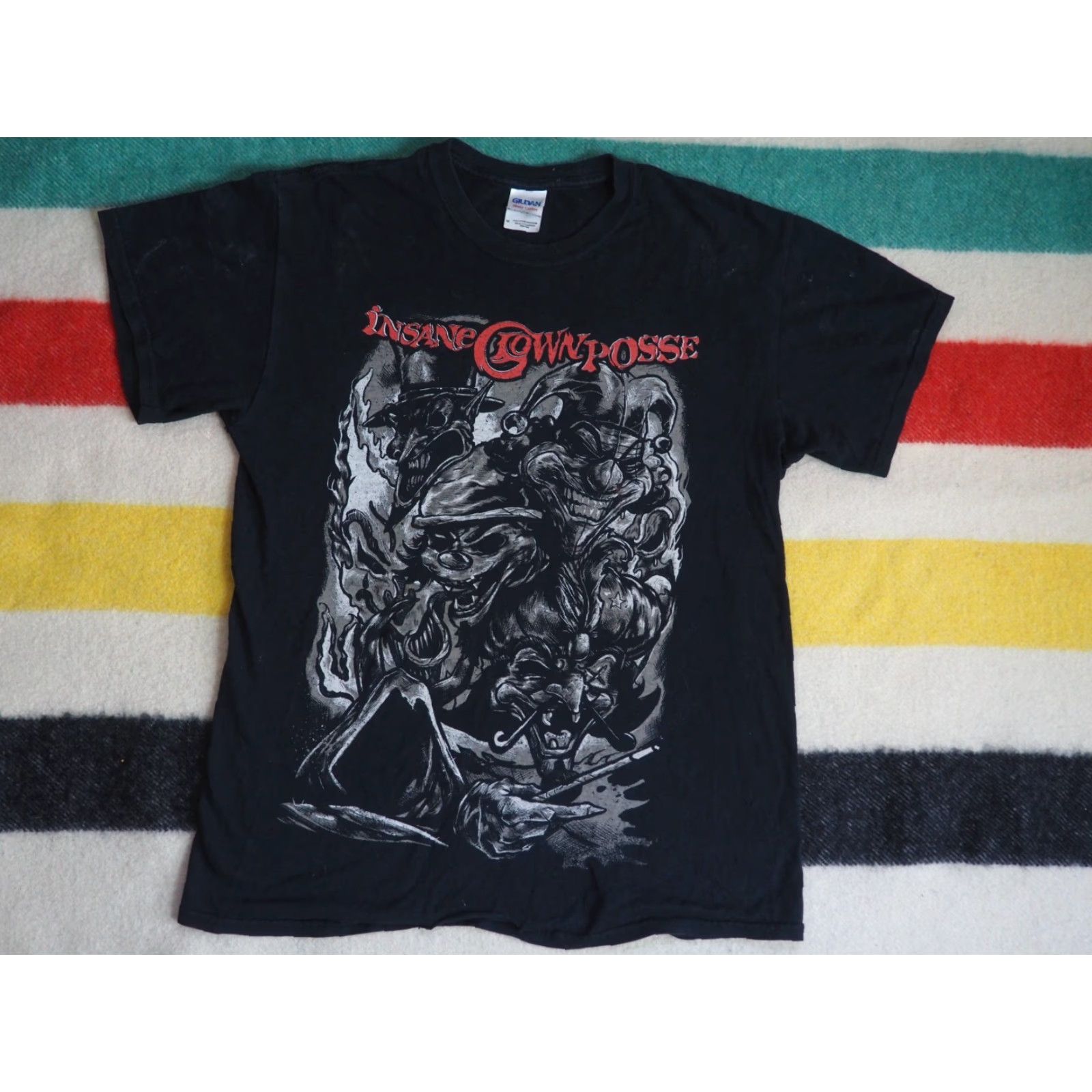 Gildan Y2k 2000s ICP Distress Black T-Shirt M Crew Neck Gildan Band Logo Size US M / EU 48-50 / 2 - 2 Thumbnail