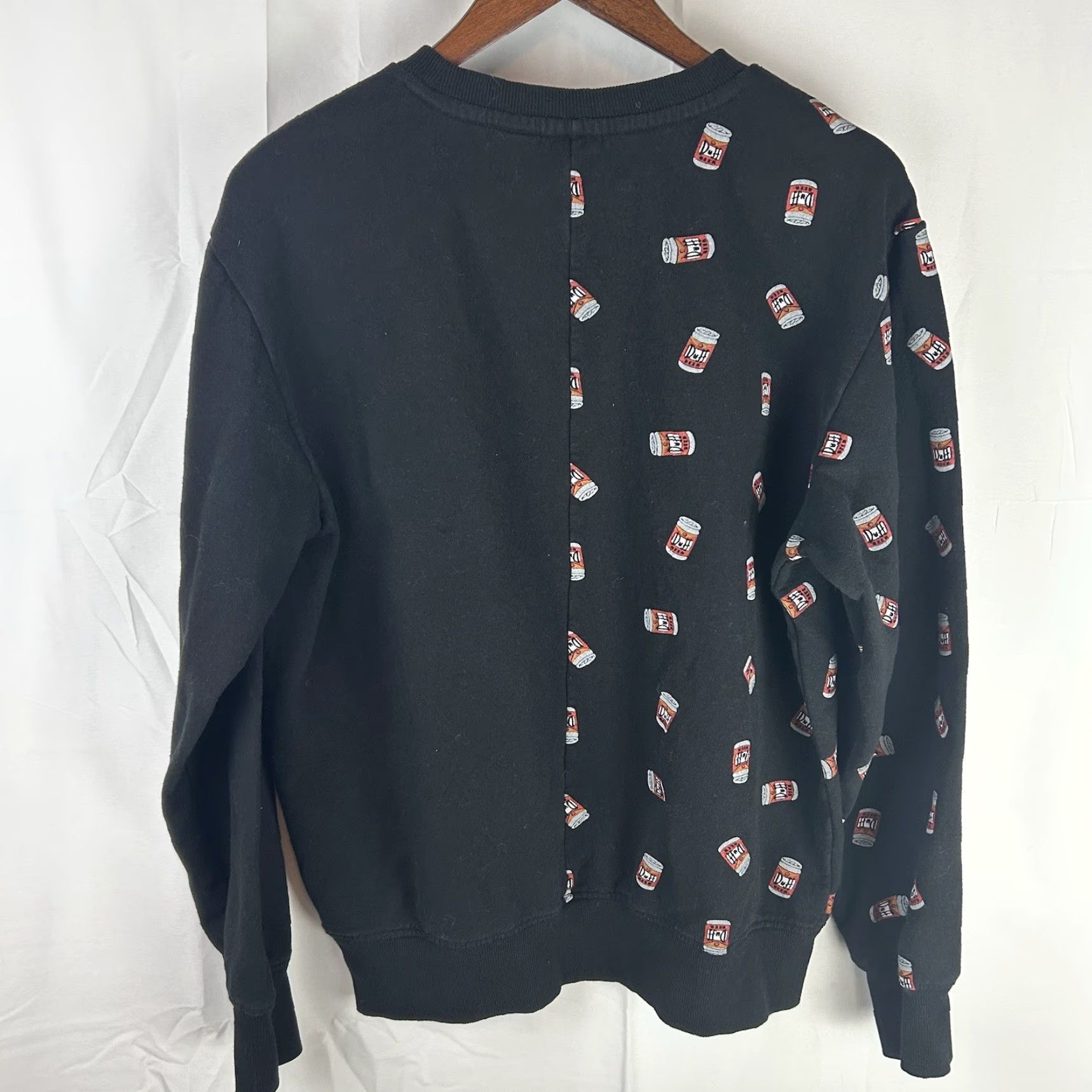 Vintage VINTAGE The Simpsons Sweatshirt Men's M Black Burping Homer Duff Beer Half AOP Graphic Print Crew Neck Long Sleeve Pullover Regular Fit Size US M / EU 48-50 / 2 - 8 Thumbnail