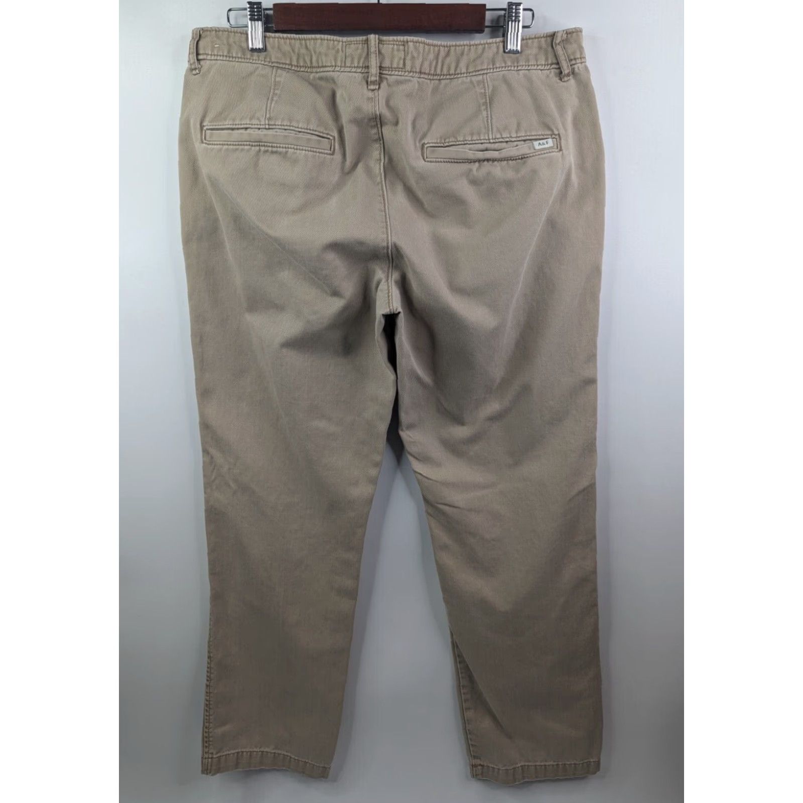 Abercrombie & Fitch Abercrombie & Fitch Pants Mens 34x32 Chino Casual Cotton Tan Beige Khaki Regular Straight Front 29 In Inseam 29" 34x32 Size US 34 / EU 50 - 3 Thumbnail