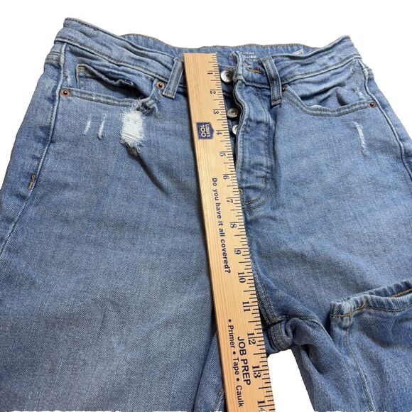 Old Navy Old Navy High Rise Straight Jean Women Blue Distressed 6 Size 28" / US 6 / IT 42 - 14 Thumbnail