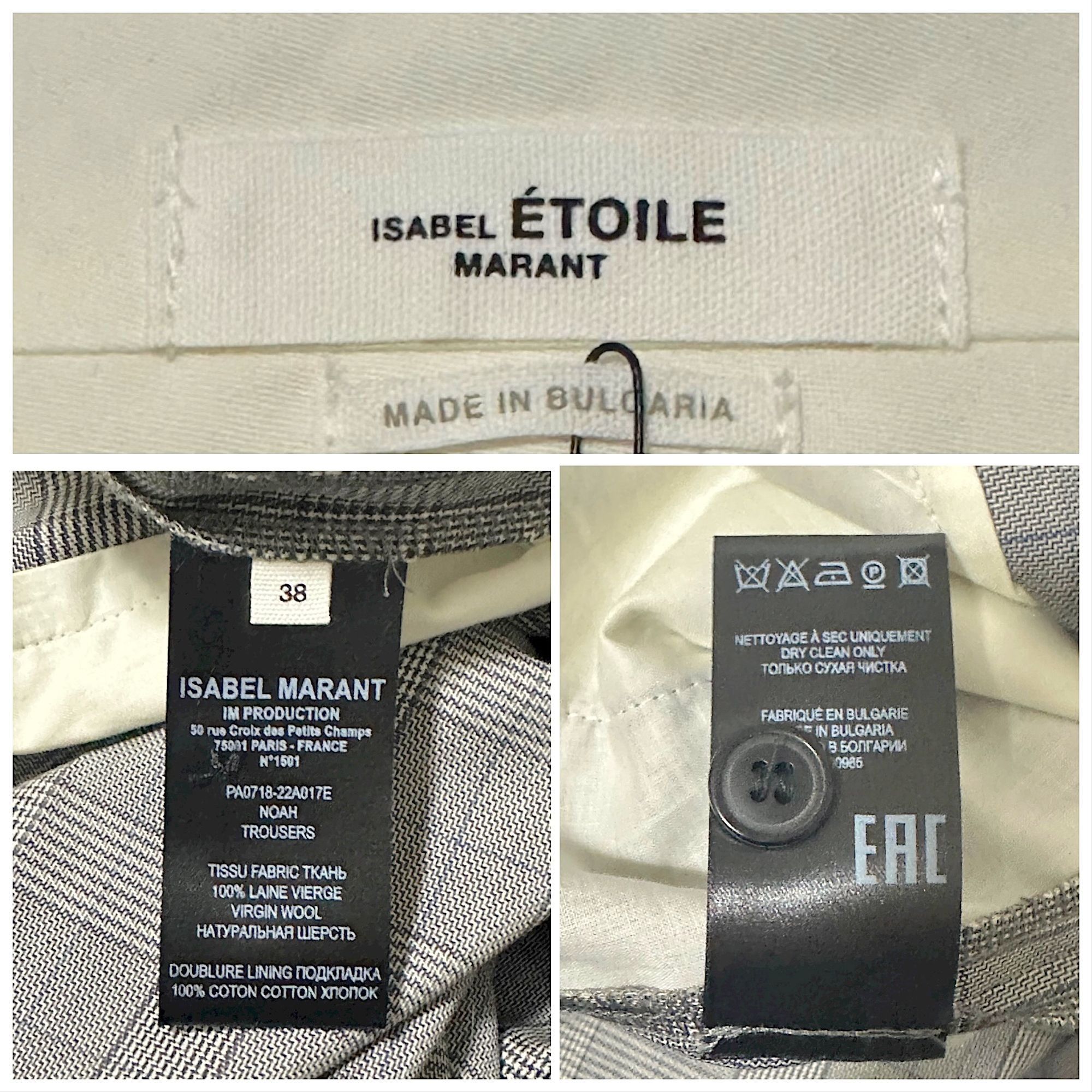 Isabel Marant Etoile Isabel Marant Étoile Noah Check Cropped Wool Pants NWT Size 27" / US 4 / IT 40 - 3 Thumbnail