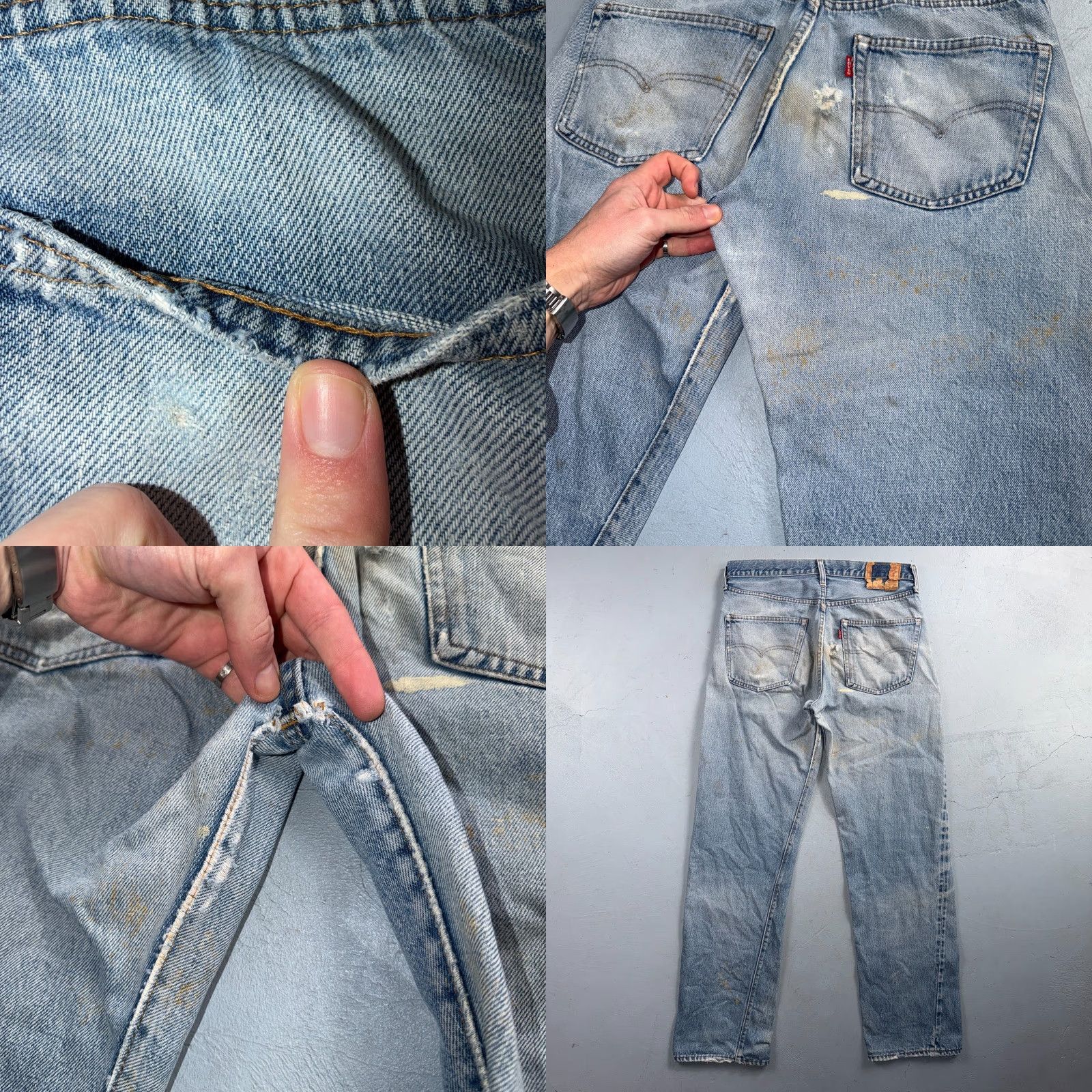 Levi's Levi's 501 Jeans Vintage 80s Light Wash 34x36 32x32 USA Selvedge Button Jeans Men Regular Size US 32 / EU 48 - 11 Thumbnail