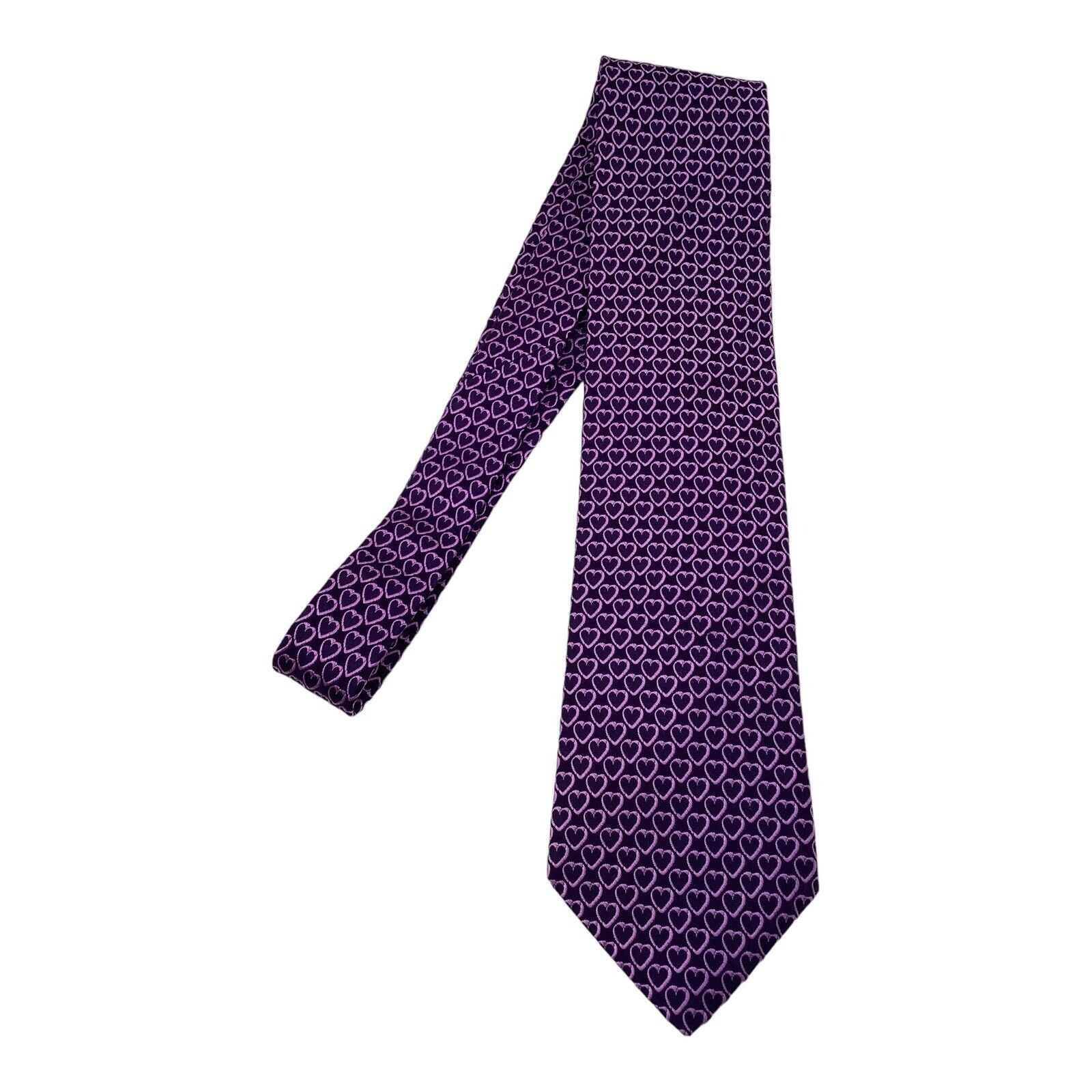 Ted Baker TED BAKER Purple Heart Print Luxury Silk Tie Hand Taillored Size ONE SIZE - 5 Thumbnail
