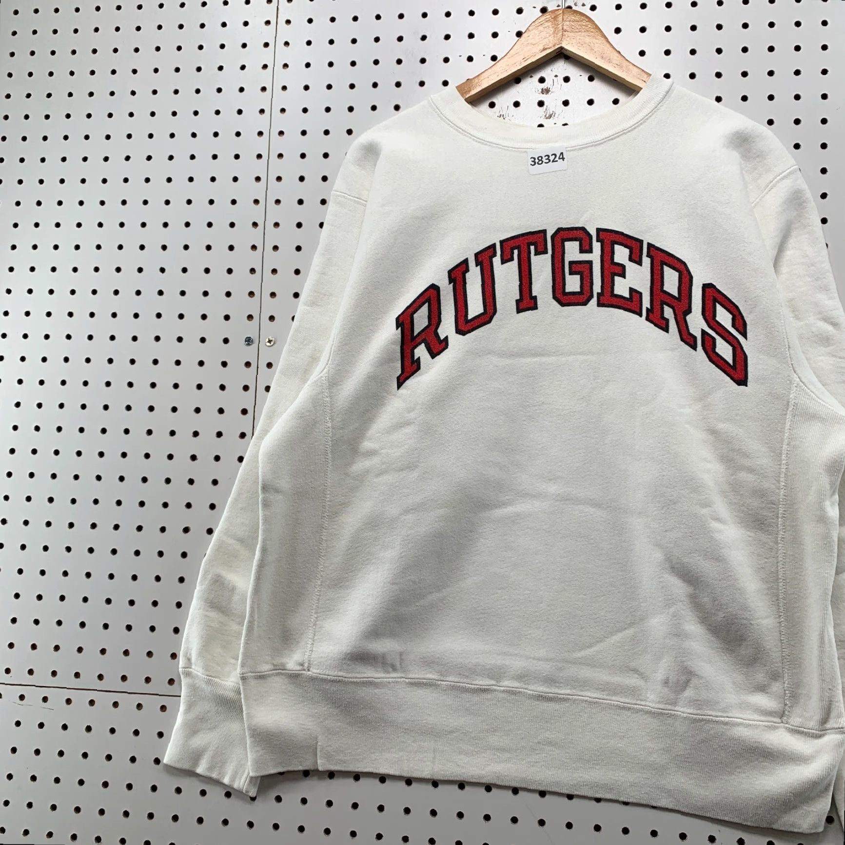 Champion VINTAGE Champion 80s Rutgers Crewneck Sweatshirt Mens Large White Graphic Print Reverse Weave USA Heavyweight Size US L / EU 52-54 / 3 - 3 Thumbnail