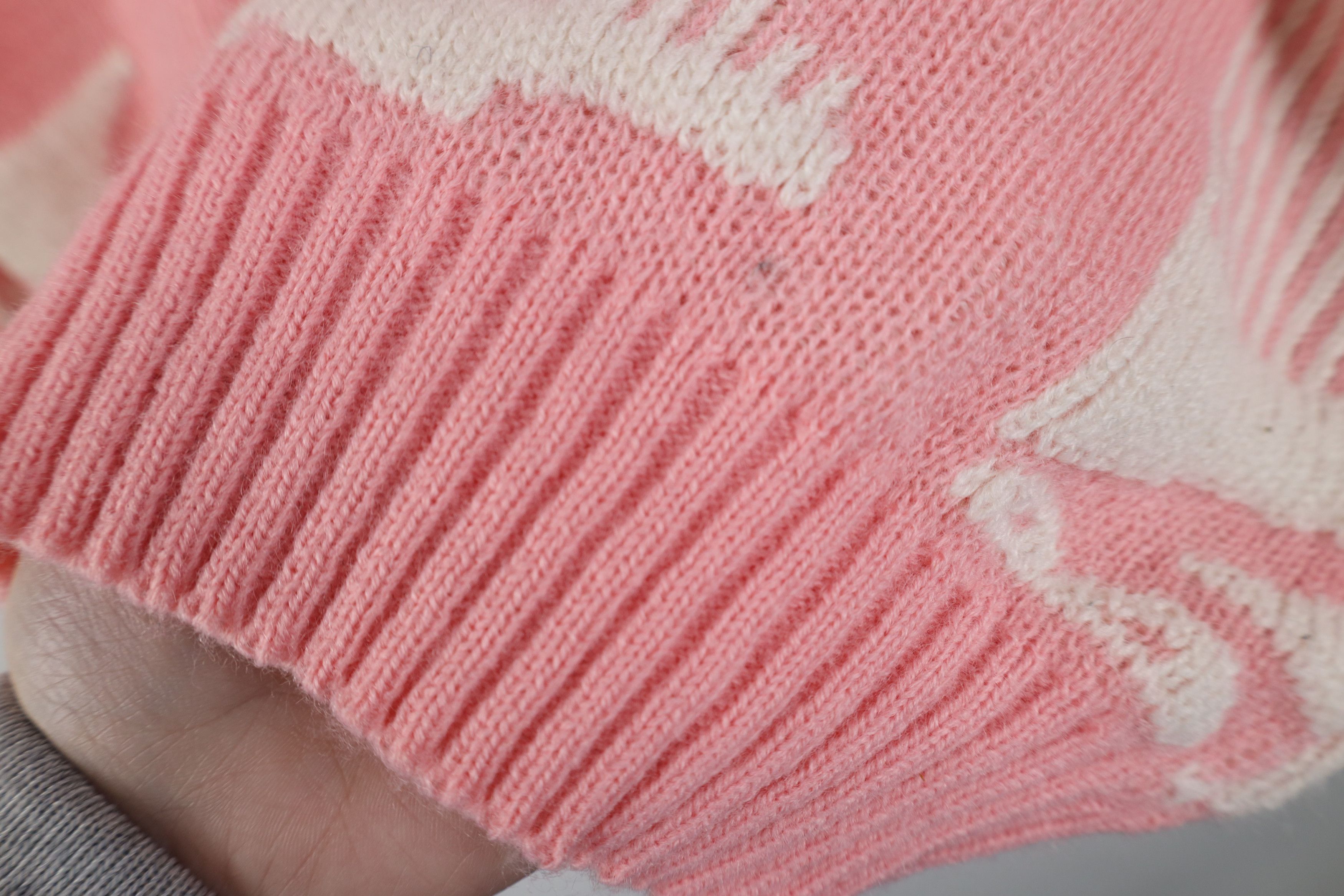 Vintage Vintage 90s Streetwear Ribbed Knit Crewneck Sweater Pink Size M / US 6-8 / IT 42-44 - 9 Thumbnail