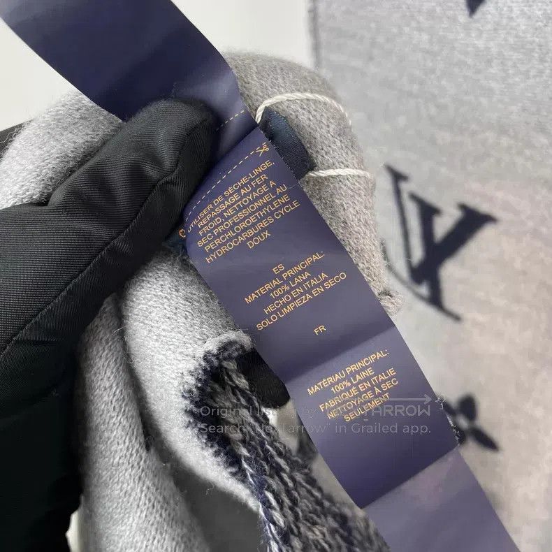 Louis Vuitton Louis Vuitton Monogram Dark Blue 100% Wool Scarf Size ONE SIZE - 6 Thumbnail