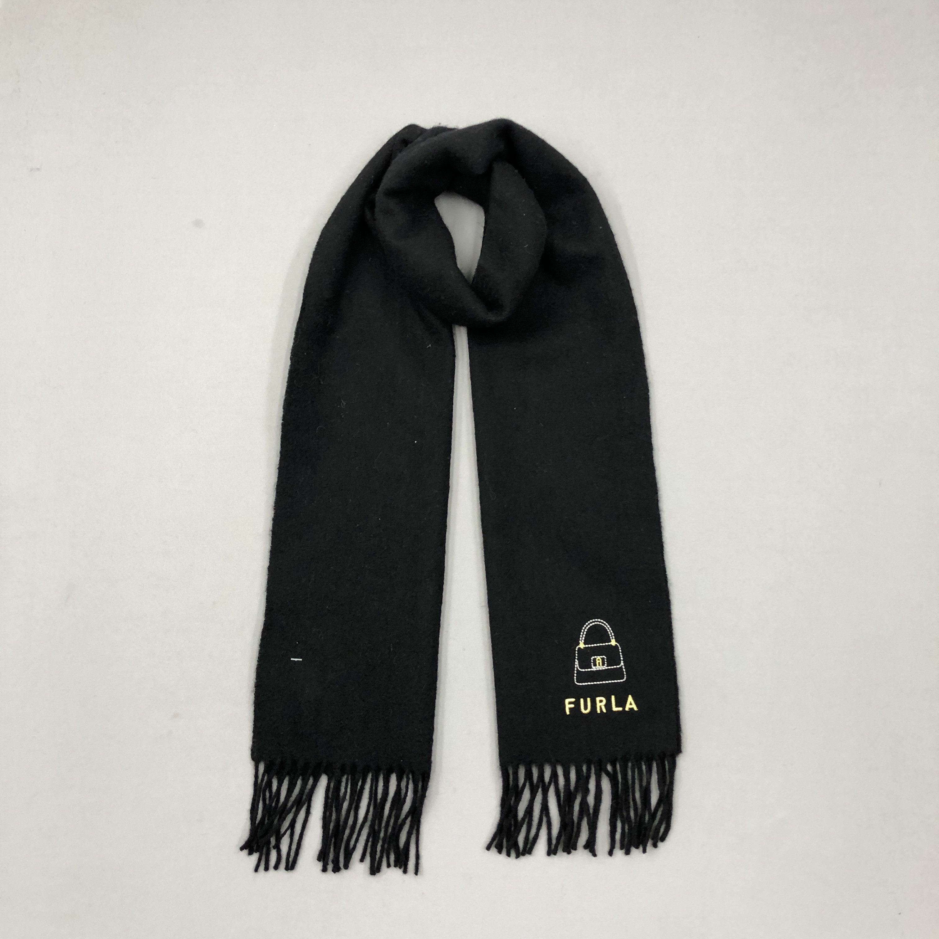 Furla Vintage Y2K Furla Scarf Muffler Fringe Wool Scarves Size ONE SIZE - 1 Thumbnail