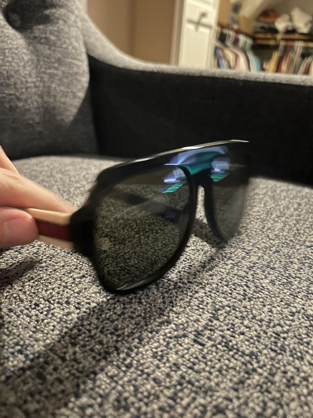 Gucci Gucci GG0255S 001 Black Ivory Square Sunglasses 59mm Size ONE SIZE - 3 Thumbnail