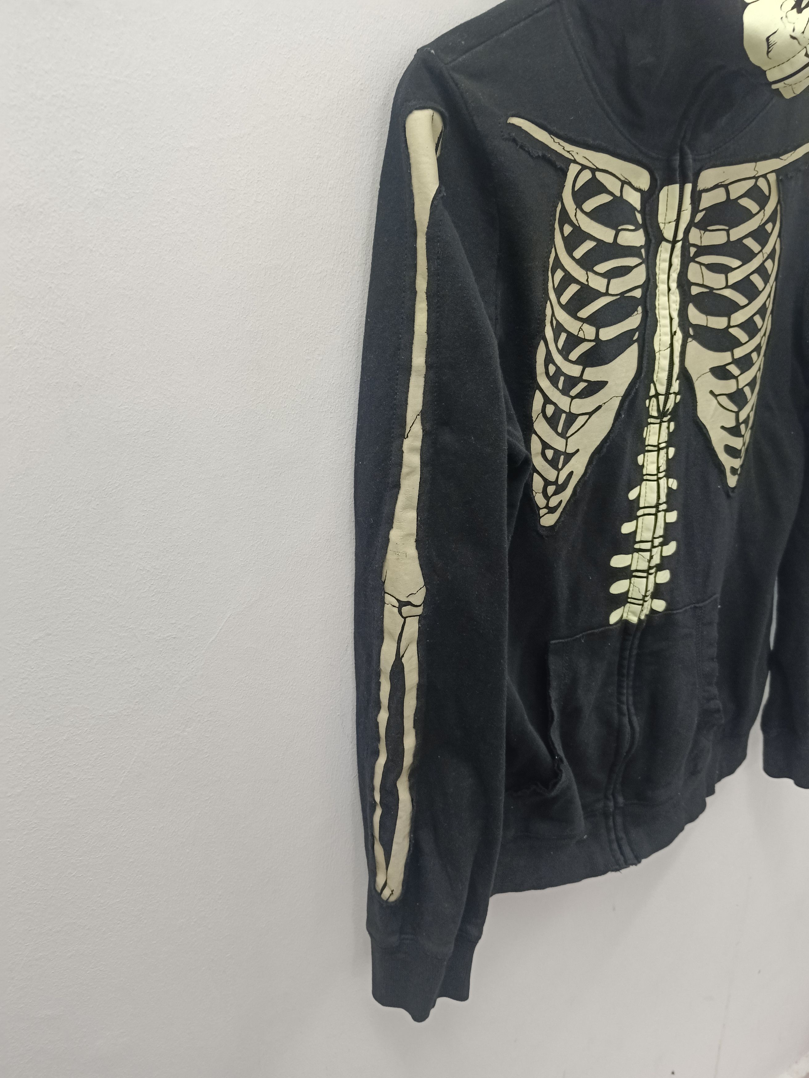 Japanese Brand Skeleton Glow In The Dark Hoodie - Full Zip Skull Face Mask Size M / US 6-8 / IT 42-44 - 5 Thumbnail