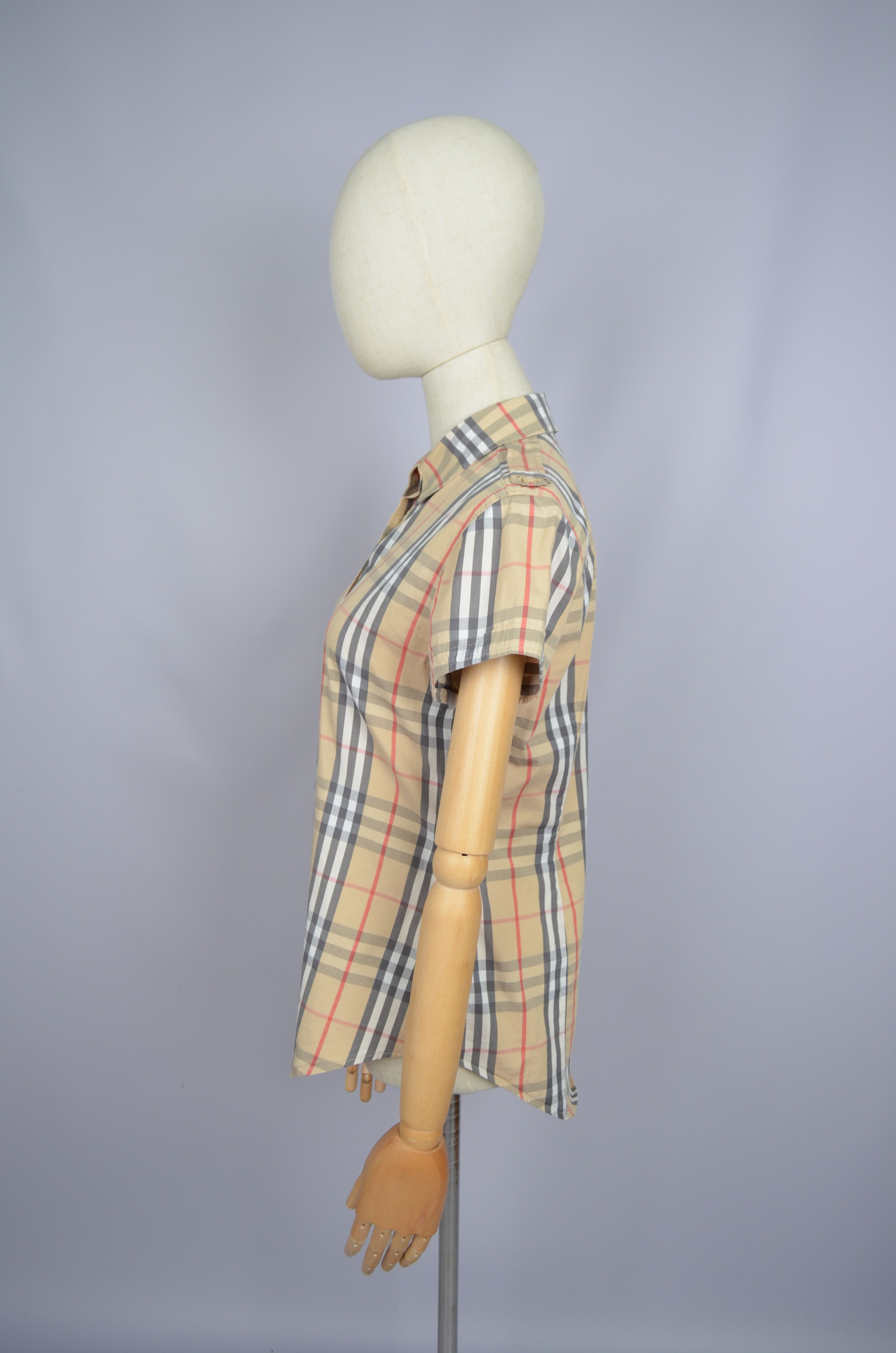 Burberry × Designer Womens Burberry London Nova Check Short Sleeve Shirt Luxury Size M / US 6-8 / IT 42-44 - 7 Thumbnail