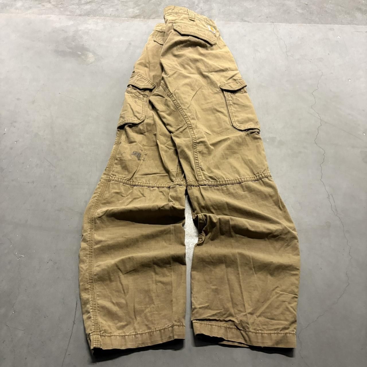 Carhartt Crazy Vintage Y2K/2000s Carhartt Tan Khaki Relaxed Fit Workwear Cargo Pants! Size US 36 / EU 52 - 4 Thumbnail
