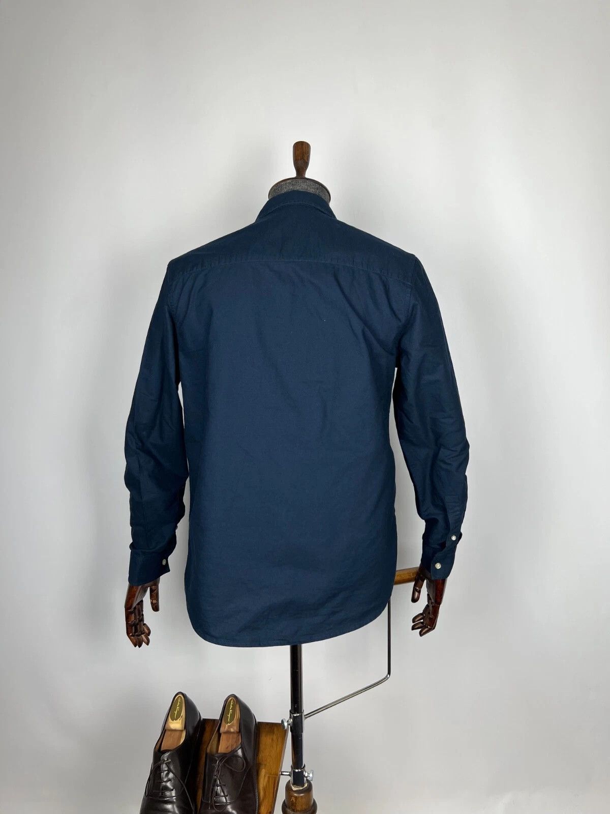 Folk Folk Men's Navy Blue Buton Up Long Sleeve Casual Shirt Size US L / EU 52-54 / 3 - 7 Thumbnail