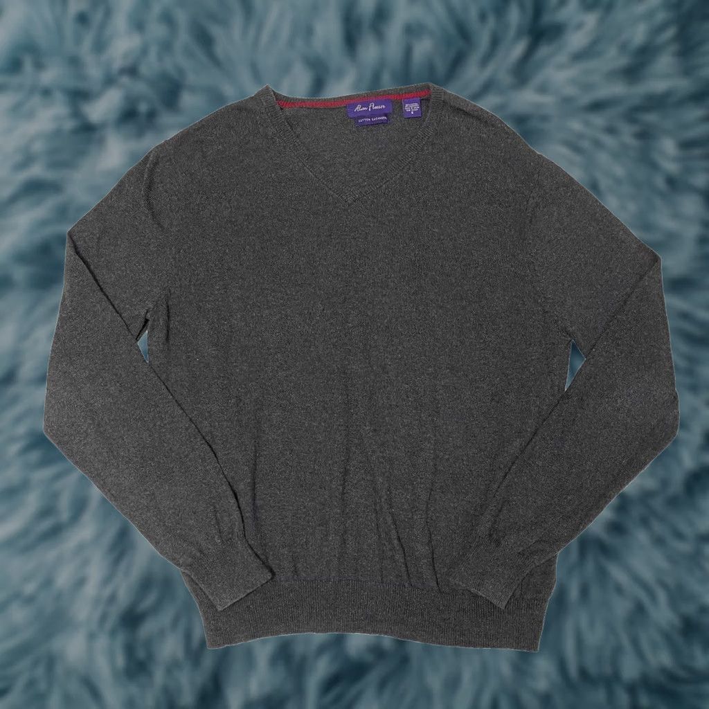 Vintage Alan Flusser Sweater Mens S Gray Cashmere Blend Pullover Academia Golf Size US S / EU 44-46 / 1 - 1 Thumbnail
