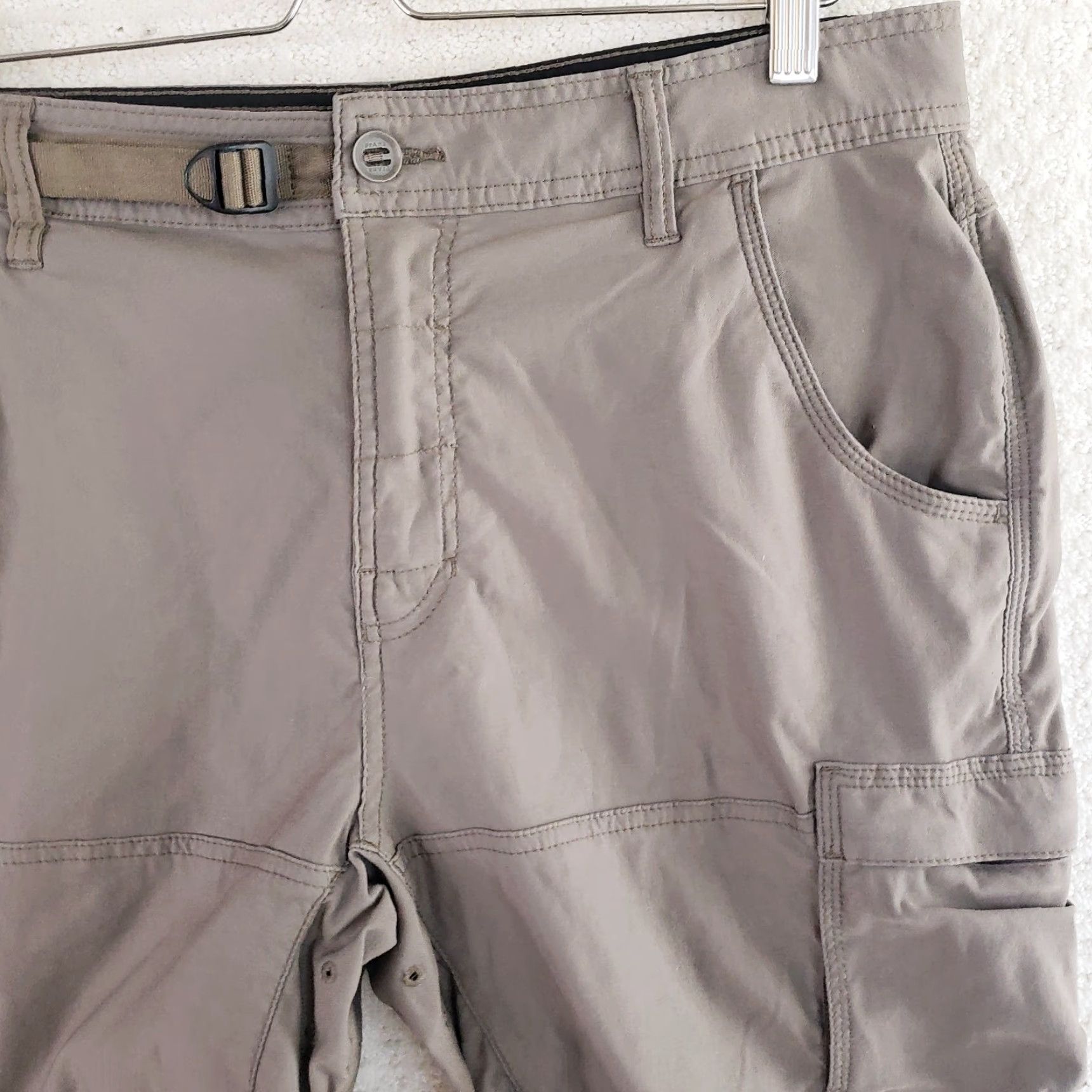 Prana prAna Breathe Shorts Mens 34w 8" Inseam Dark Brown Nylon Stretch Cargo Regular Flat Front Rise Mid-Length Outdoor Travel Casual Mens Size US 34 / EU 50 - 5 Thumbnail