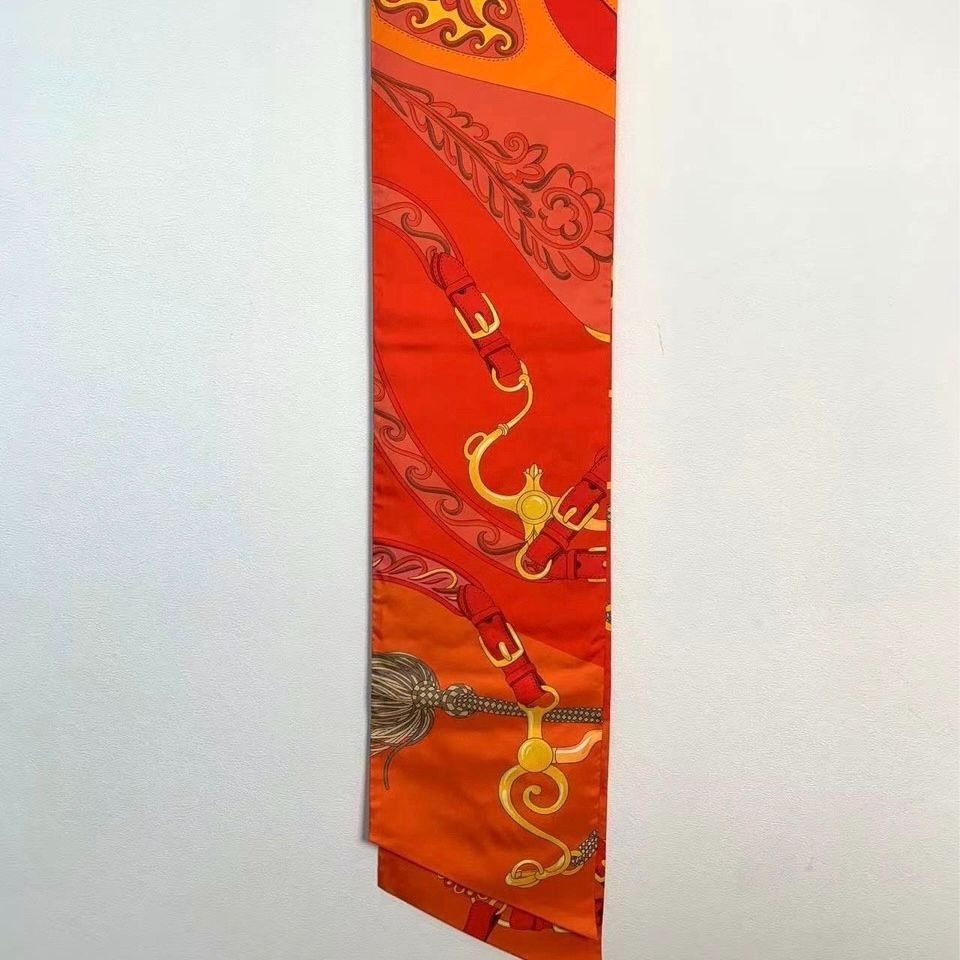Hermes Hermès Maxi Twilly Twill Silk Scarf Festival Des Amazones 22 Size ONE SIZE - 8 Thumbnail
