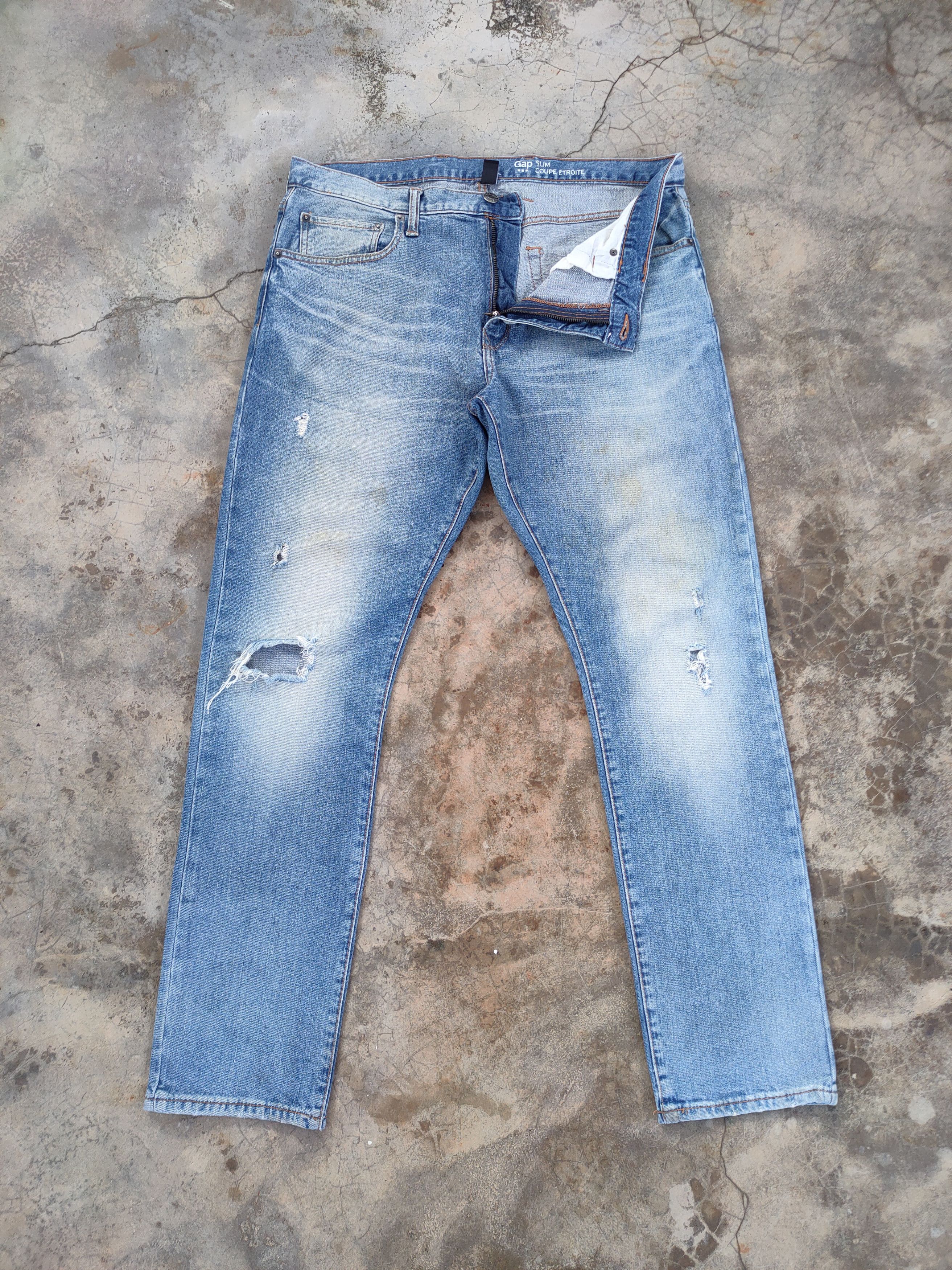 Gap VINTAGE GAP SKINNY FADED DISTRESSED JEANS PANTS Size US 36 / EU 52 - 1 Thumbnail