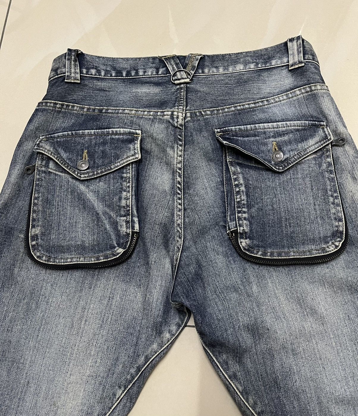 PPFM PPFM J spiral cut bondage curved punk style denim Size US 33 - 18 Thumbnail