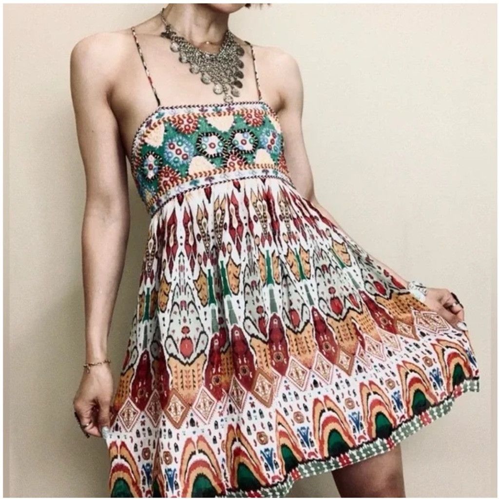 Zara Nwt- Zara Embroidered Strappy Dress ZW Collection - Peach-S | Grailed