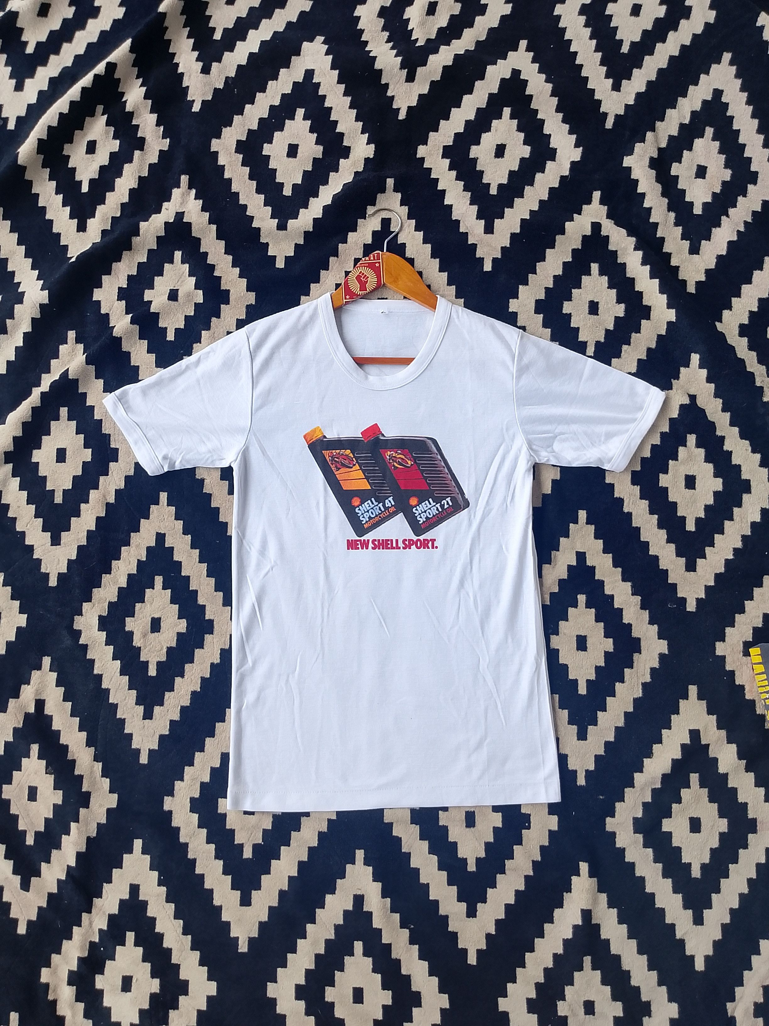 Vintage 1980s Shell Sport Moto Racing Ringer T-Shirt / Archive Piece Size US L / EU 52-54 / 3 - 4 Thumbnail