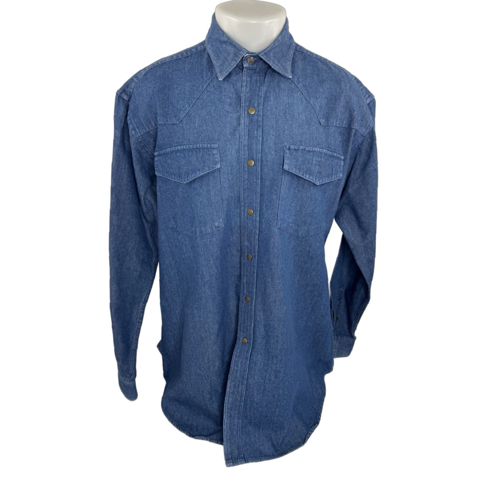 Denime LUCCHESE Denim Western Metal Snap Mens XL Shirt Size US XL / EU 56 / 4 - 1 Thumbnail