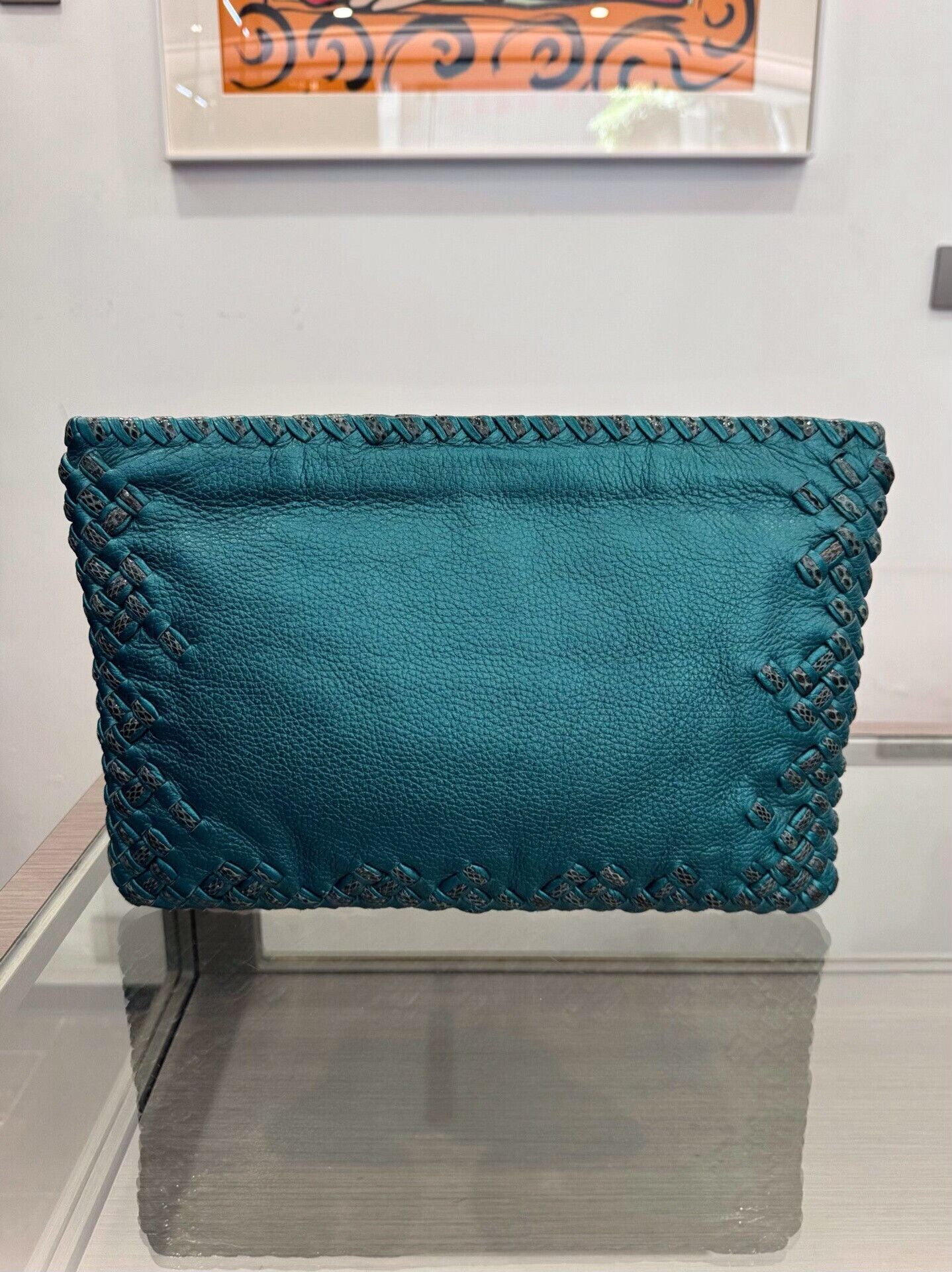 Bottega Veneta Bottega Veneta Blue Woven Clutch 31cm Size ONE SIZE - 1 Thumbnail