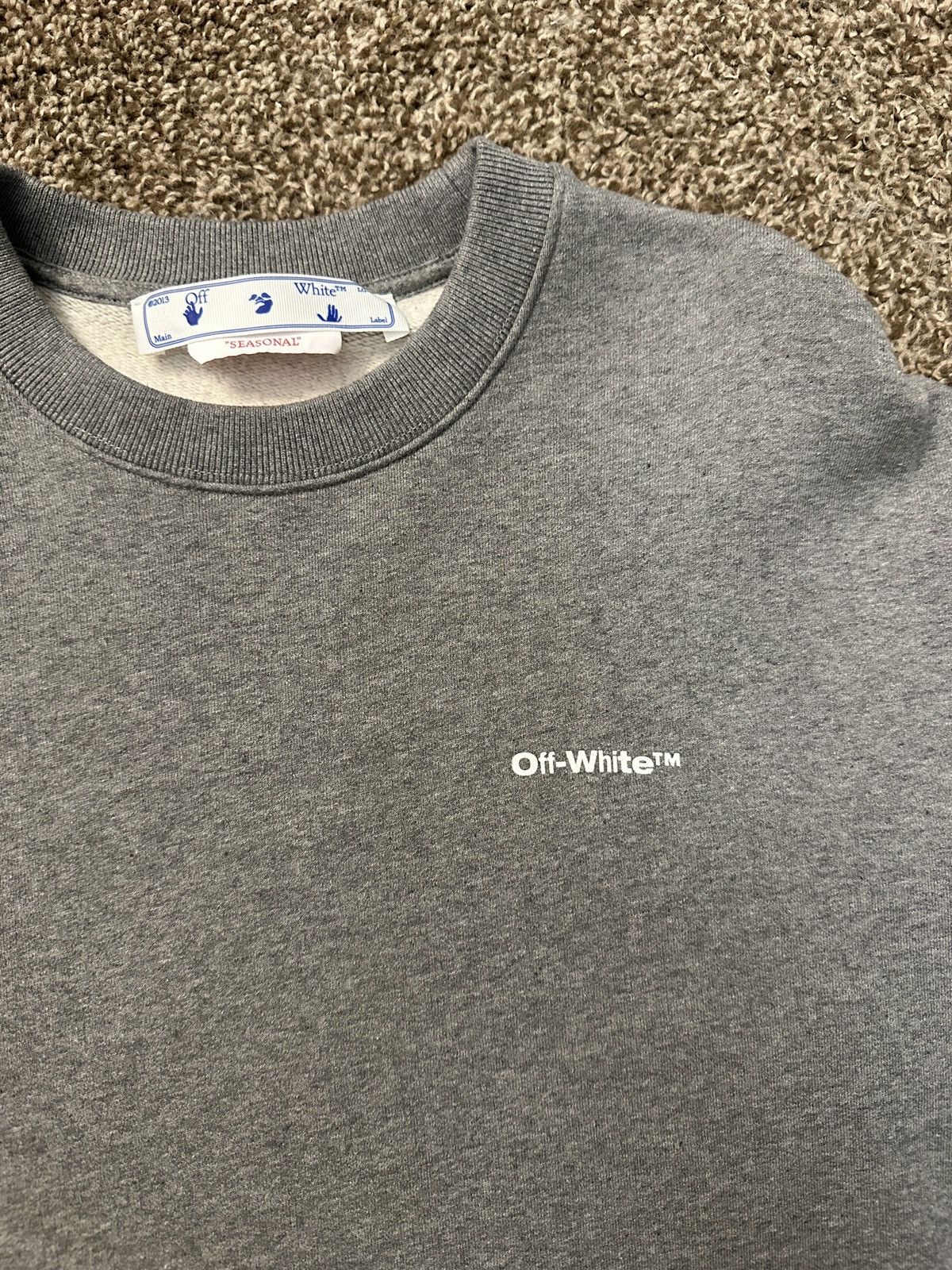 Off-White Off White Wave Diagonal Crewneck Sweatshirt Size US L / EU 52-54 / 3 - 7 Thumbnail