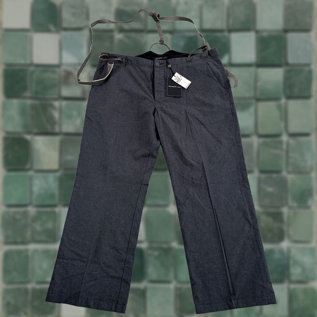 John Varvatos John Varvatos USA Pants Suspender Charcoal Heather Men 38x28 Wide Leg NWT Dress Pants Flat Front Button Zip Regular Size US 38 / EU 54 - 1 Thumbnail