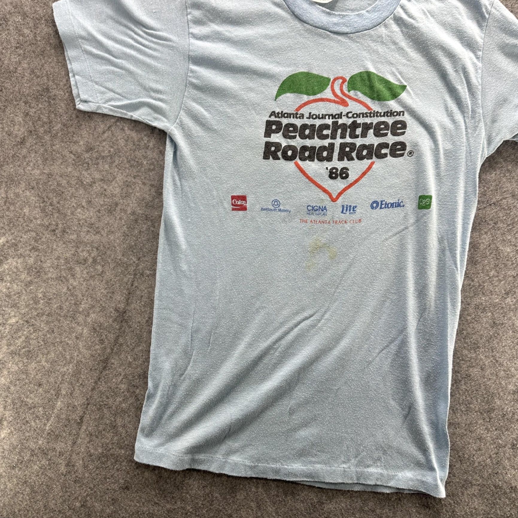 Vintage VINTAGE Peachtree Road Race Shirt Mens Medium Blue 1986 Atlanta Running Graphic Size US M / EU 48-50 / 2 - 3 Thumbnail