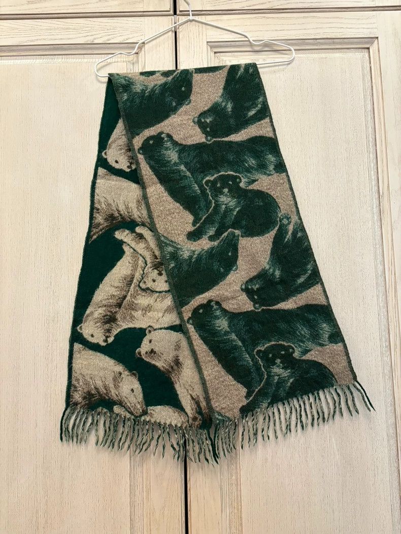 Kenzo KENZO Polar bear negative wool scarf Size ONE SIZE - 5 Thumbnail